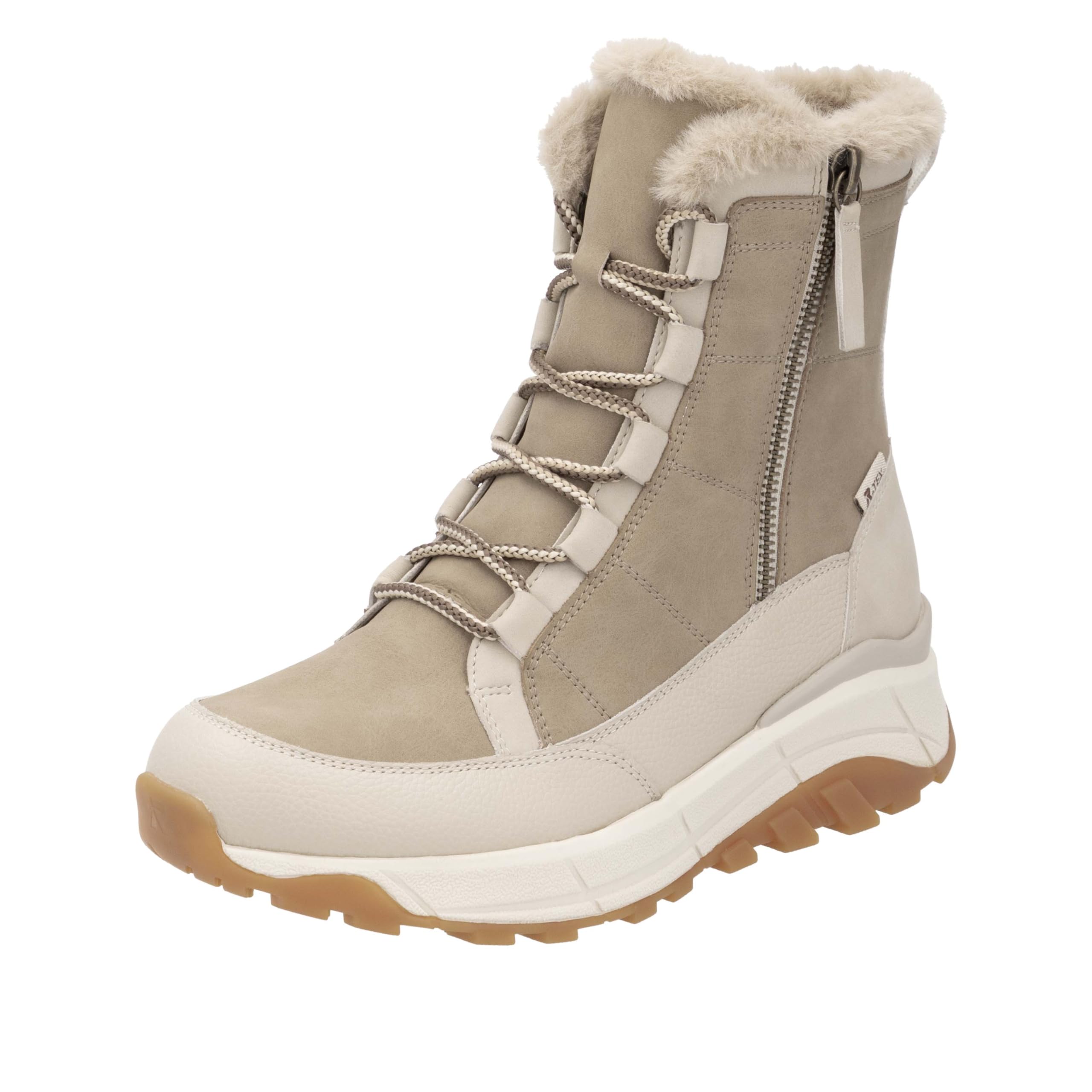 Rieker Women's W0071 Lace-up Boots, Beige, 9 UK