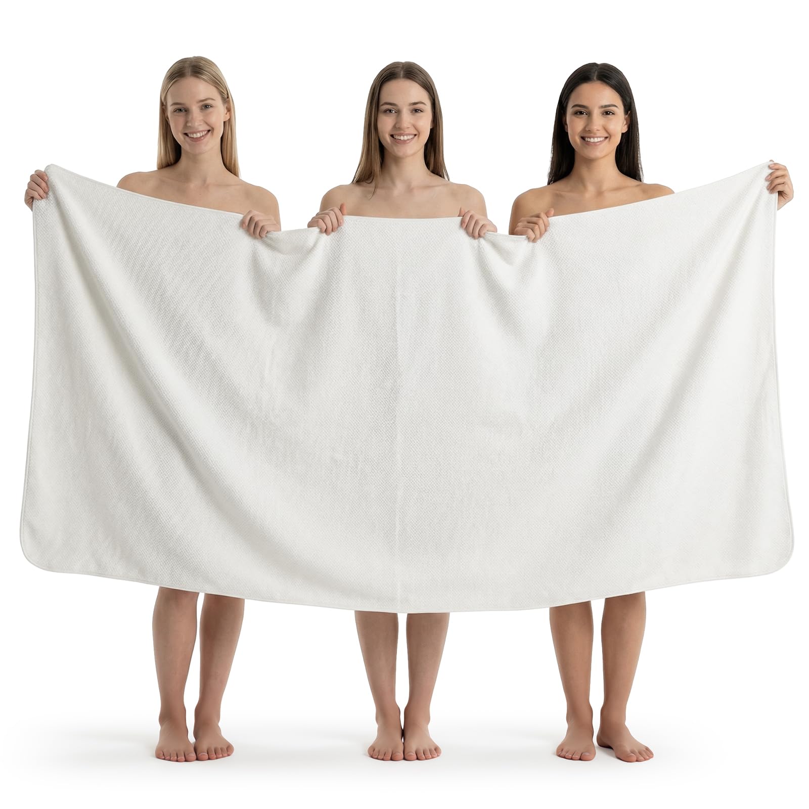 REDKISS Pack of 1 Jumbo Bath Sheet, 100 x 200cm Microfibre Oversized Bath Towel for Bathroom, Extra Large & Lightweight, Quick-Dry, Super Soft & Highly Absorbent, Perfect to Wrap Yourself in, White