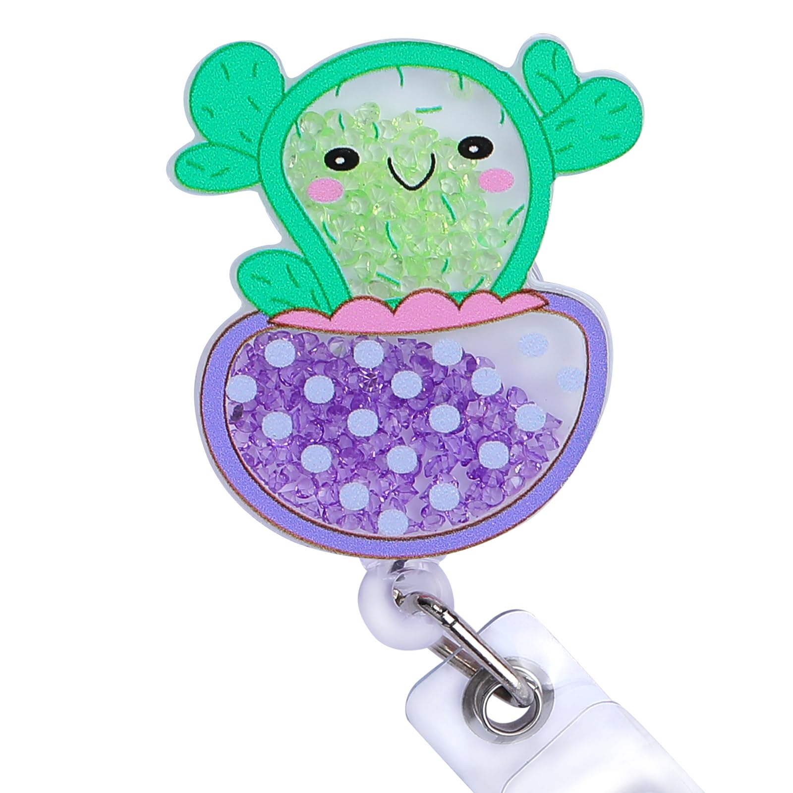 BEEFLYING Nurse Badge Reel Retractable Cute Cactus ID Card Badge Badge Holder with Swivel Alligator Clip for Office School Hospital Teacher Nursing Name Tag Card — image 1