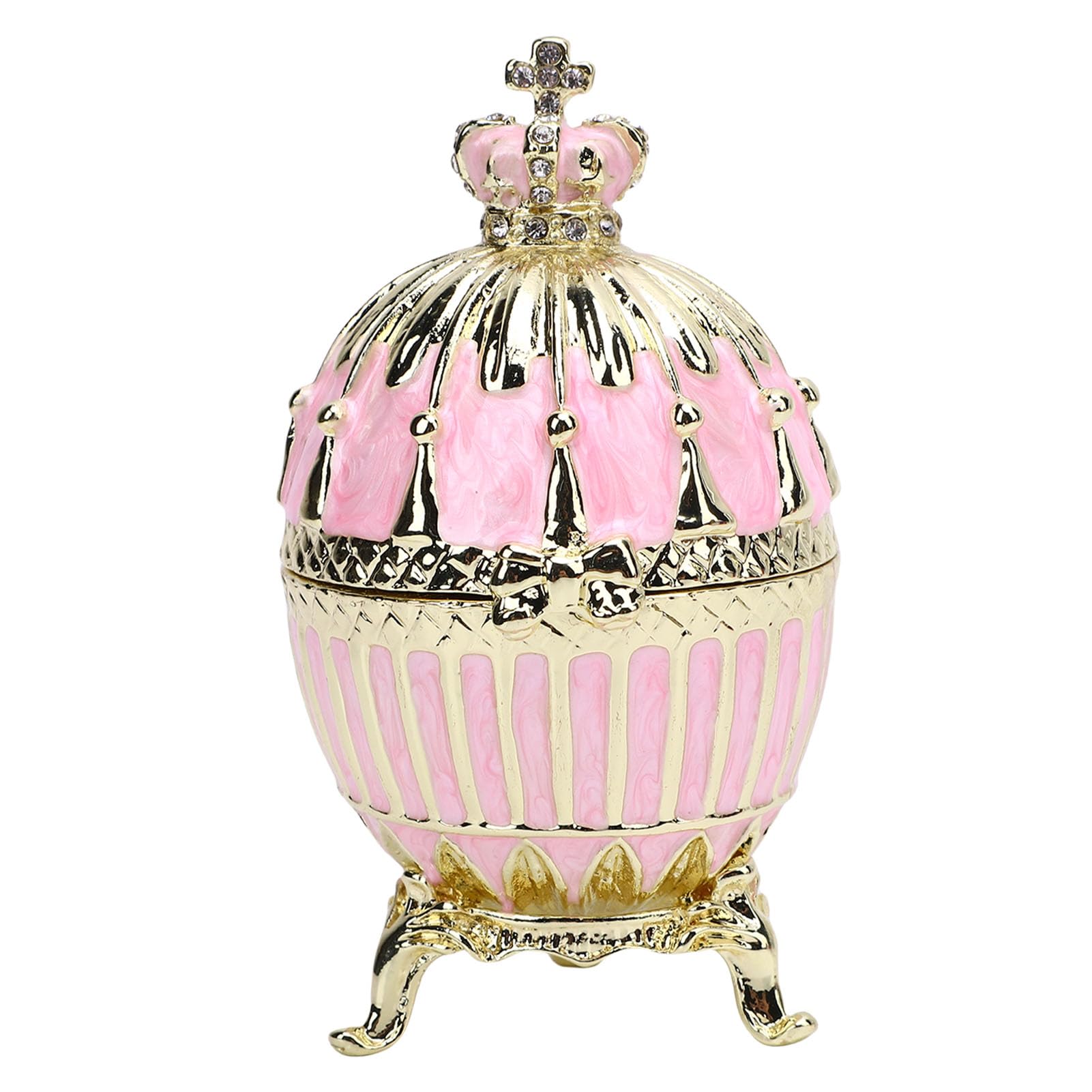 Boîte à bibelots organisateur de bijoux décoratif de bureau émaillé rose