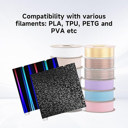 Miniatura 82 de PEI PEO Hoja de 330X330MM Placa de construcción de cama calefactada de acero con resorte Plataforma flexible de un lado texturizado un lado tablero