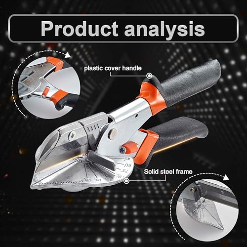 Miniatura 5 de KATUR Cortador de corte de inglete de ángulo múltiple Herramientas manuales de 45 grados a 135 grados con hoja de repuesto Tijeras de tubería de