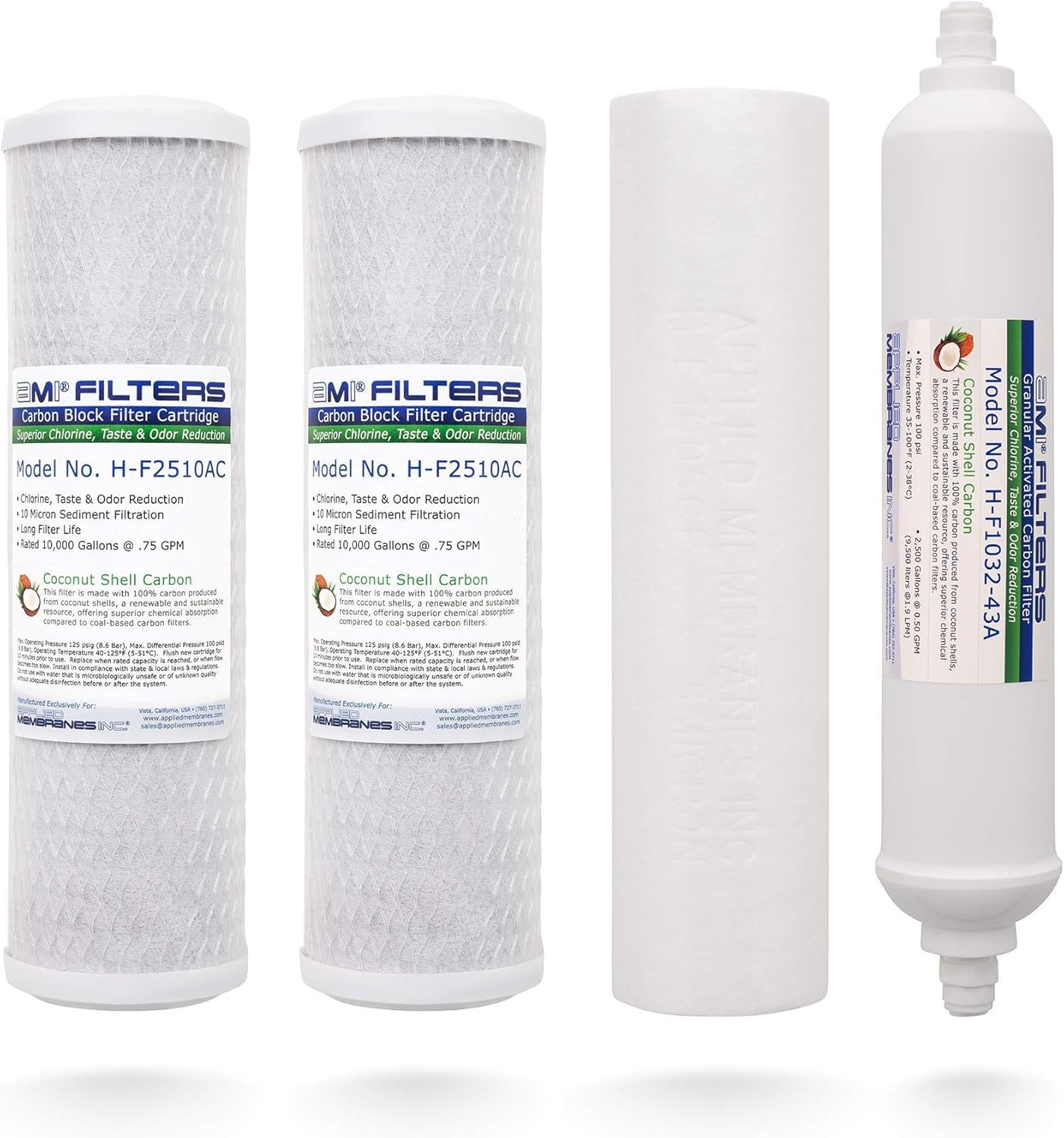 Made-in-USA | Filtros de repuesto para sistemas de filtración de agua y ósmosis inversa de 5 etapas | RFK-5-USA