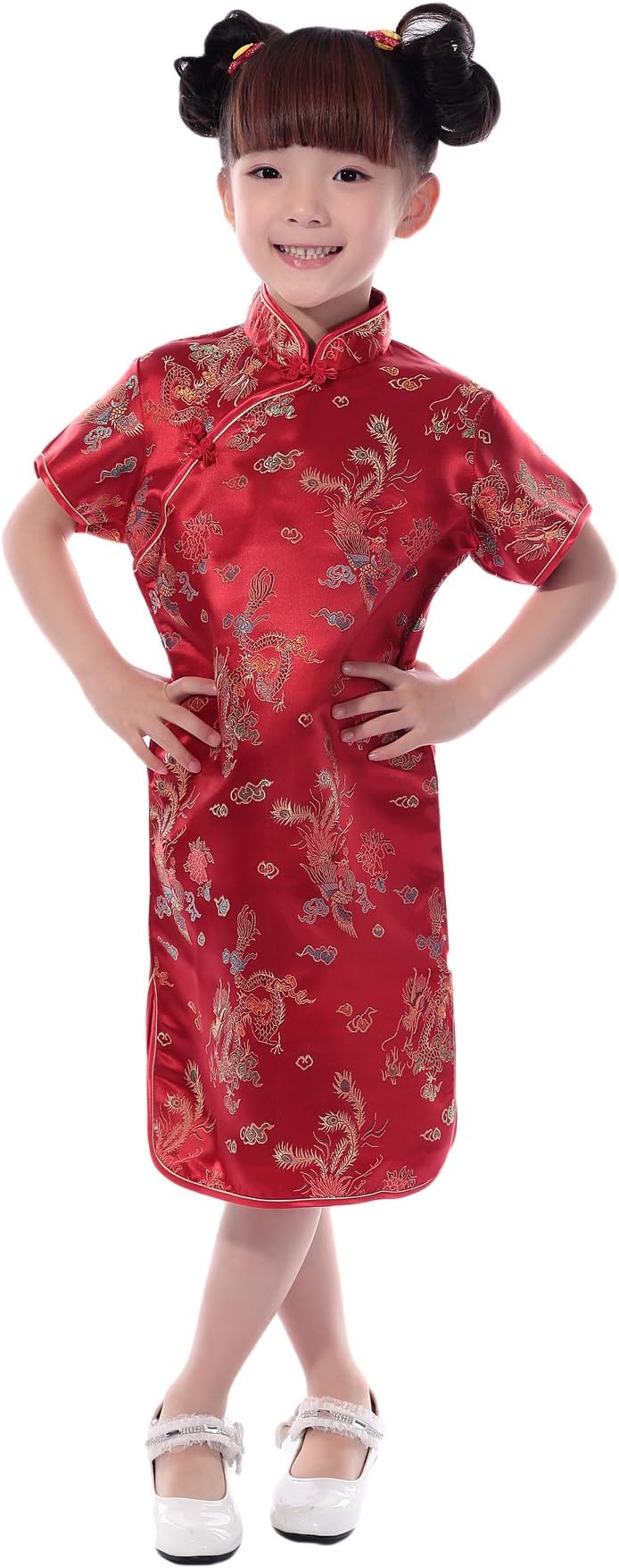 AvaCostumeGirls Chinese Dragon Phoenix Qipao Cheongsam Dress