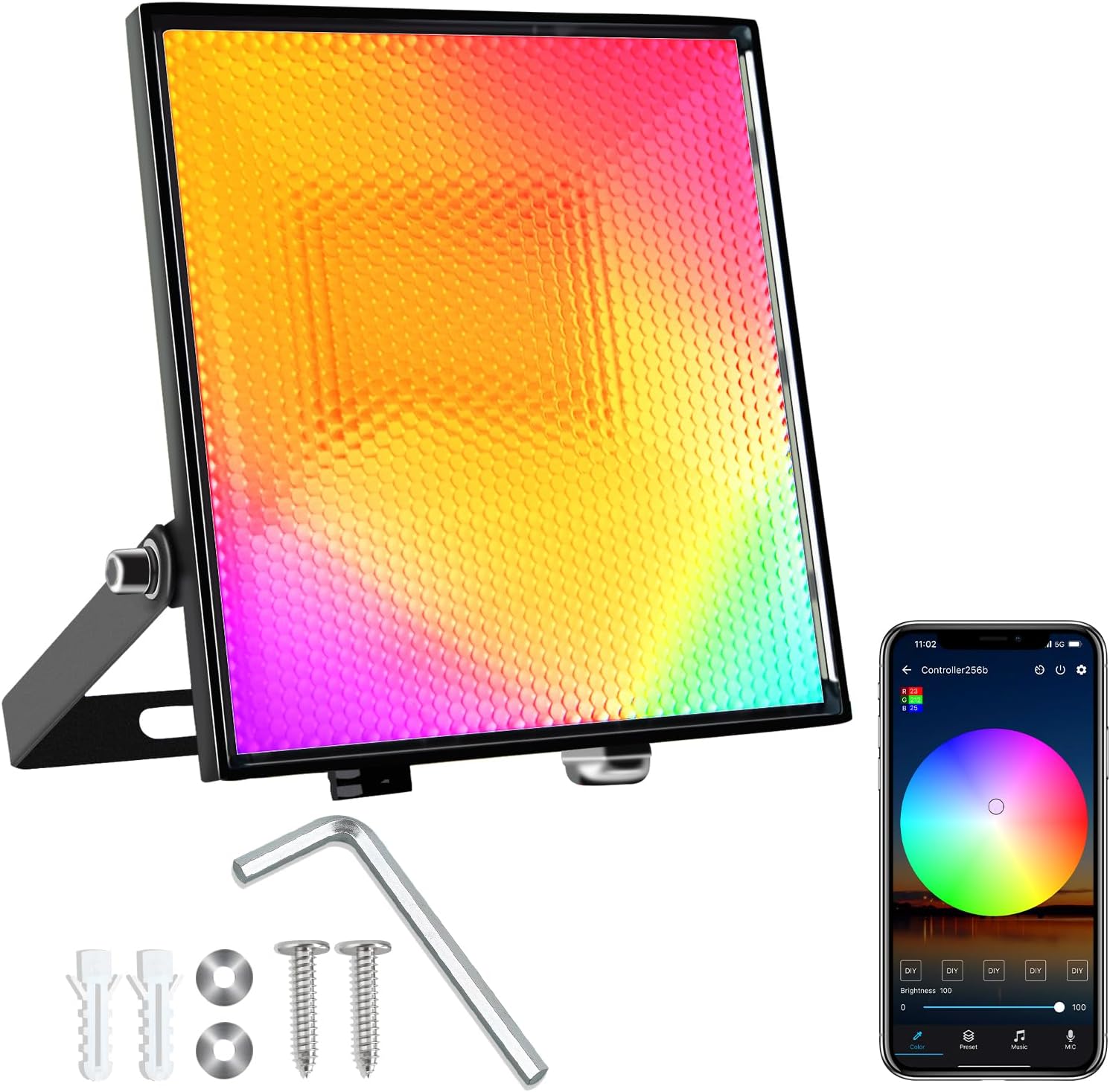 Led Flood Light 30W 1pack Outdoor led Lights, US Plug Stage Light Smart app Control, RGB Color as uplights/Party Lights Outdoor/Event Decor Led Flood Light 30W 1pack Outdoor led Lights, US Plug Stage Light Smart app Control, RGB Color as uplights/Party Lights Outdoor/Event Decor