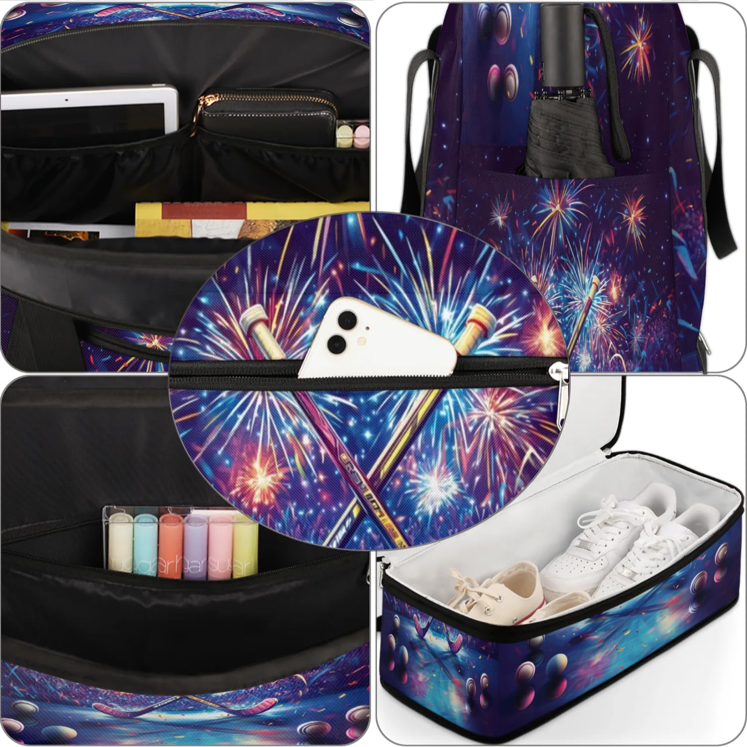 Sac de sport de hockey pour homme et femme, sac de week-end, sac fourre-tout pliable et séparé, 47 l pour sport, gym, yoga, couleur, 47 L, Organiseur de sac