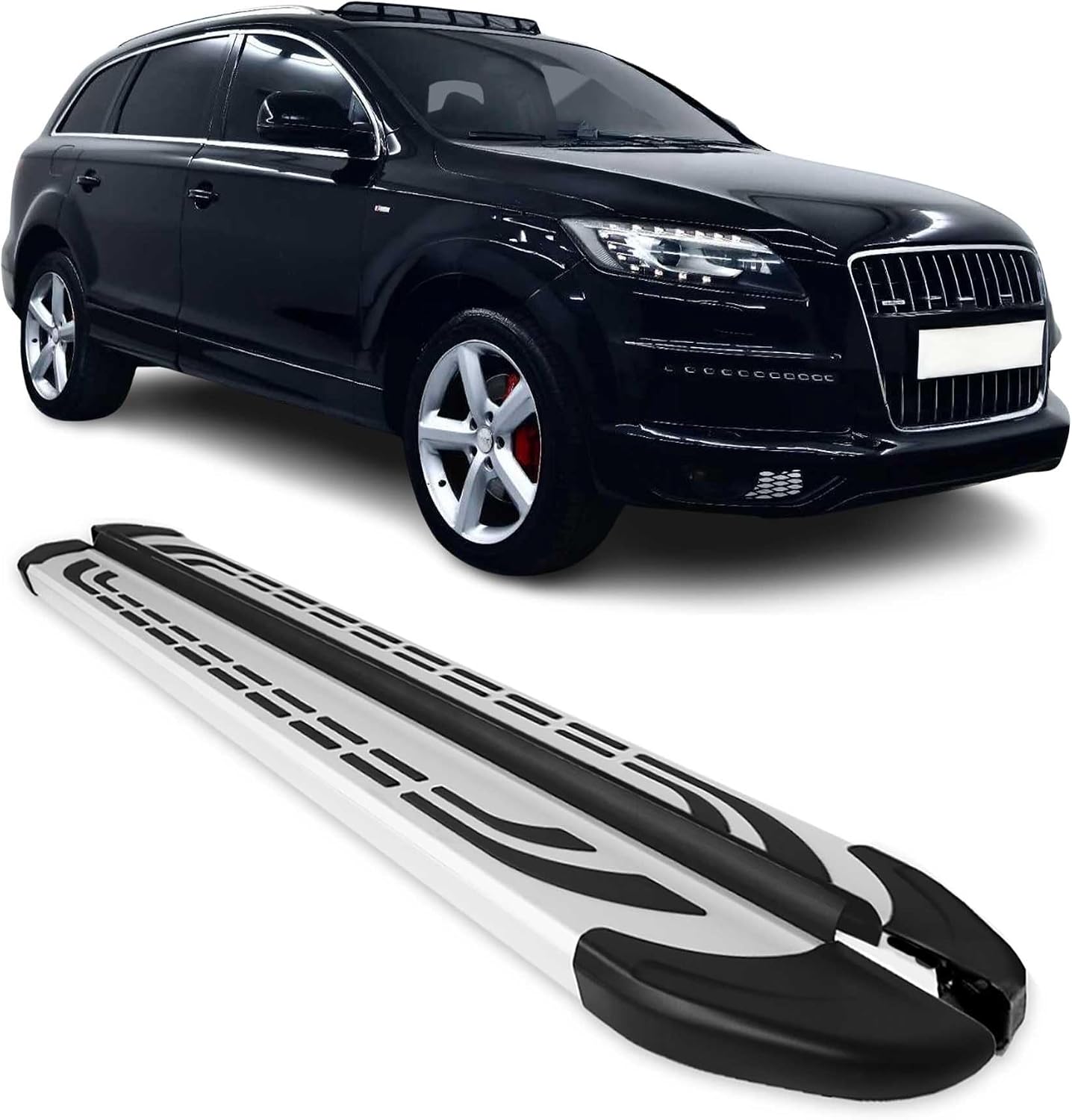 Nerf Bars Side Step Running Boards for Audi Q7 2007-2015 Silver 2Pcs
