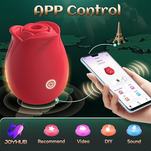 Miniatura 4 de Juguete sexual de rosa para mujer, vibrador de succión de rosa, estimulador de pezón de clítoris con 18 modos, consolador de punto G, ventosa de