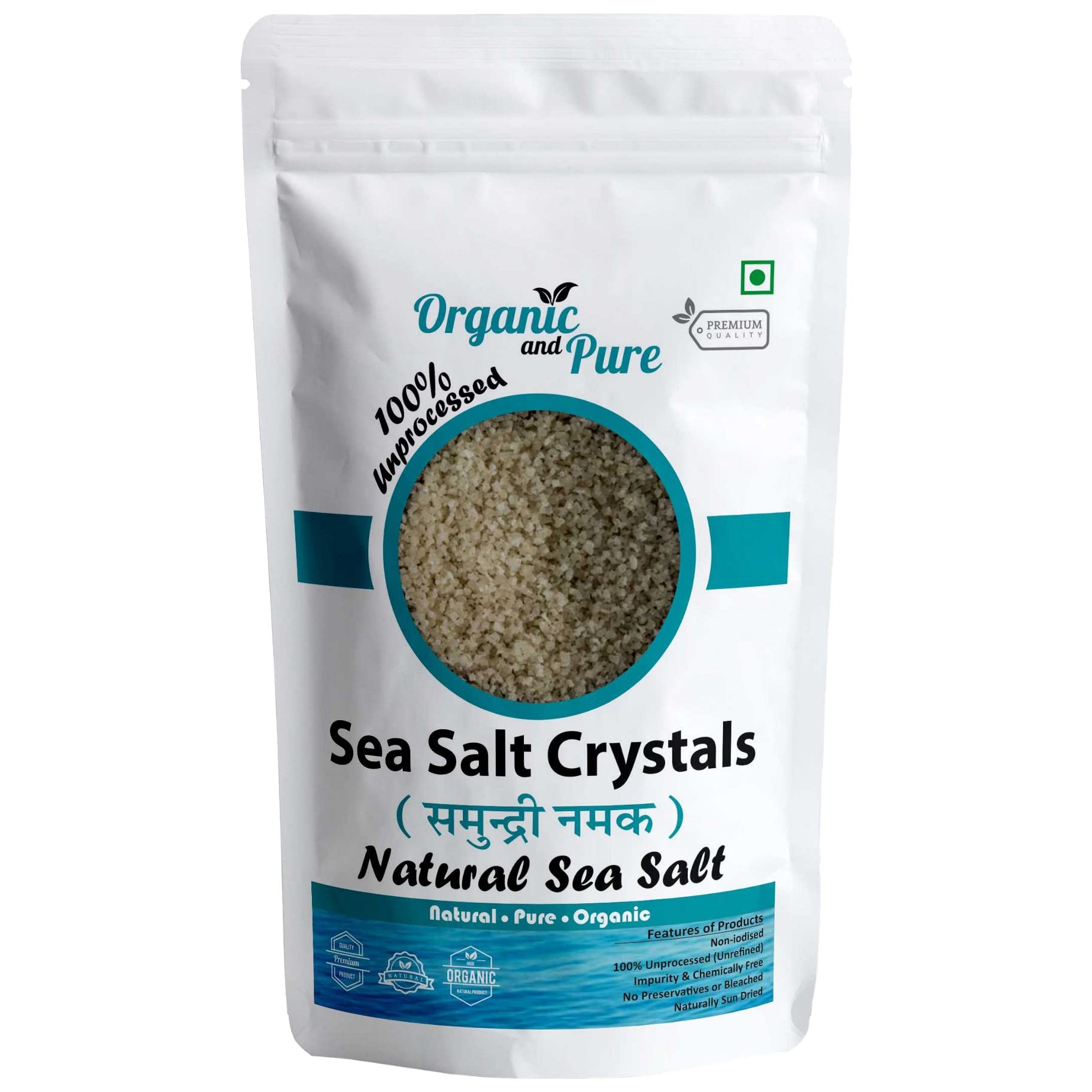 Organic and Pure Sea Salt Crystals (Arabian/Indian) | Samundari Namak Sabut | Non-Iodised | for Cooking/Baking/Scrub/Vastu | Unrefined & Chemical Free| Pure Organic 200g (B0BTMHWTWF) Amazon Price History, Amazon Price Tracker
