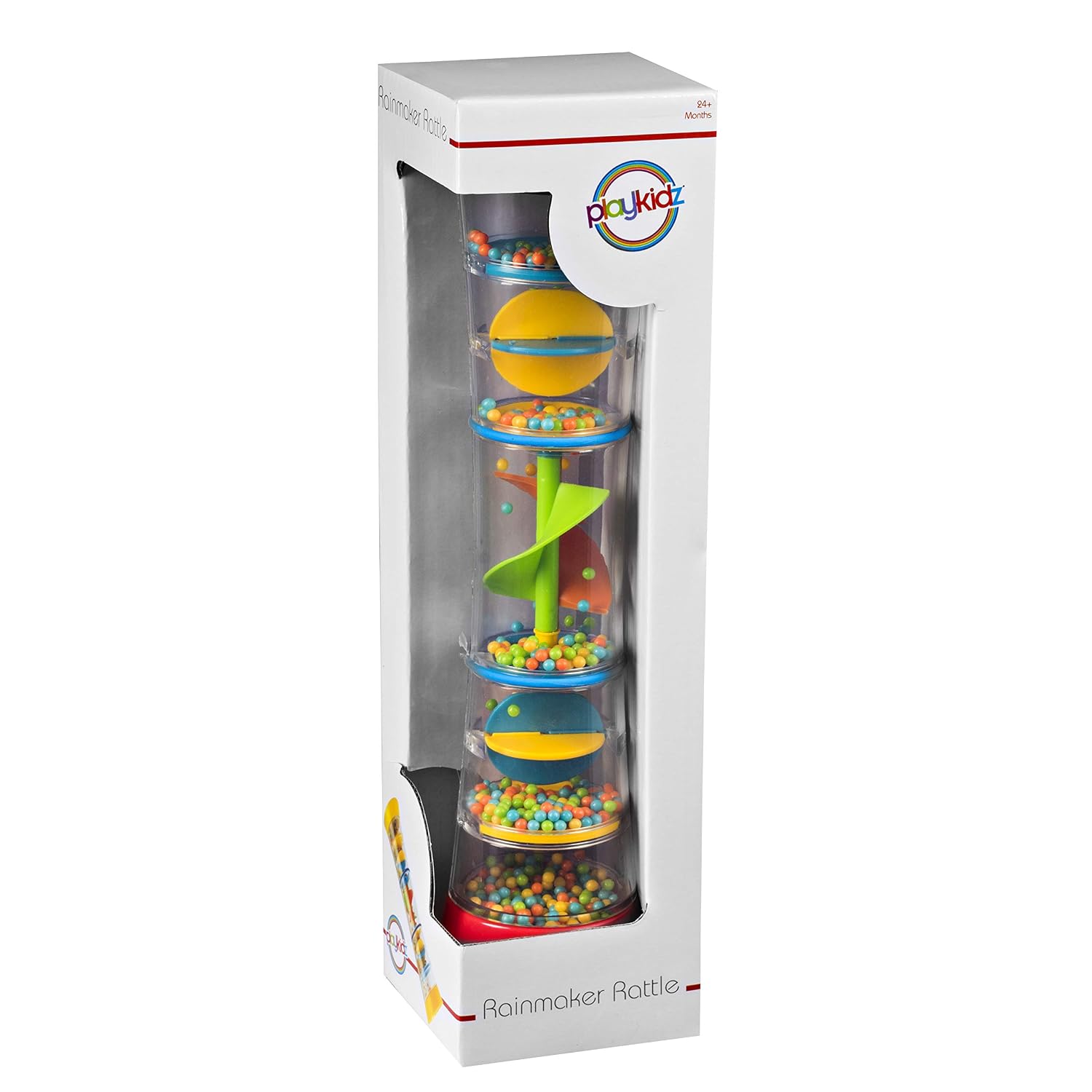 playkidz 12" Rainmaker Rattle Toy for Babies & Toddlers, Kids Rainfall Rattle Tube, Rain Stick Shaker, Music Sensory Auditory Instrument Toy.