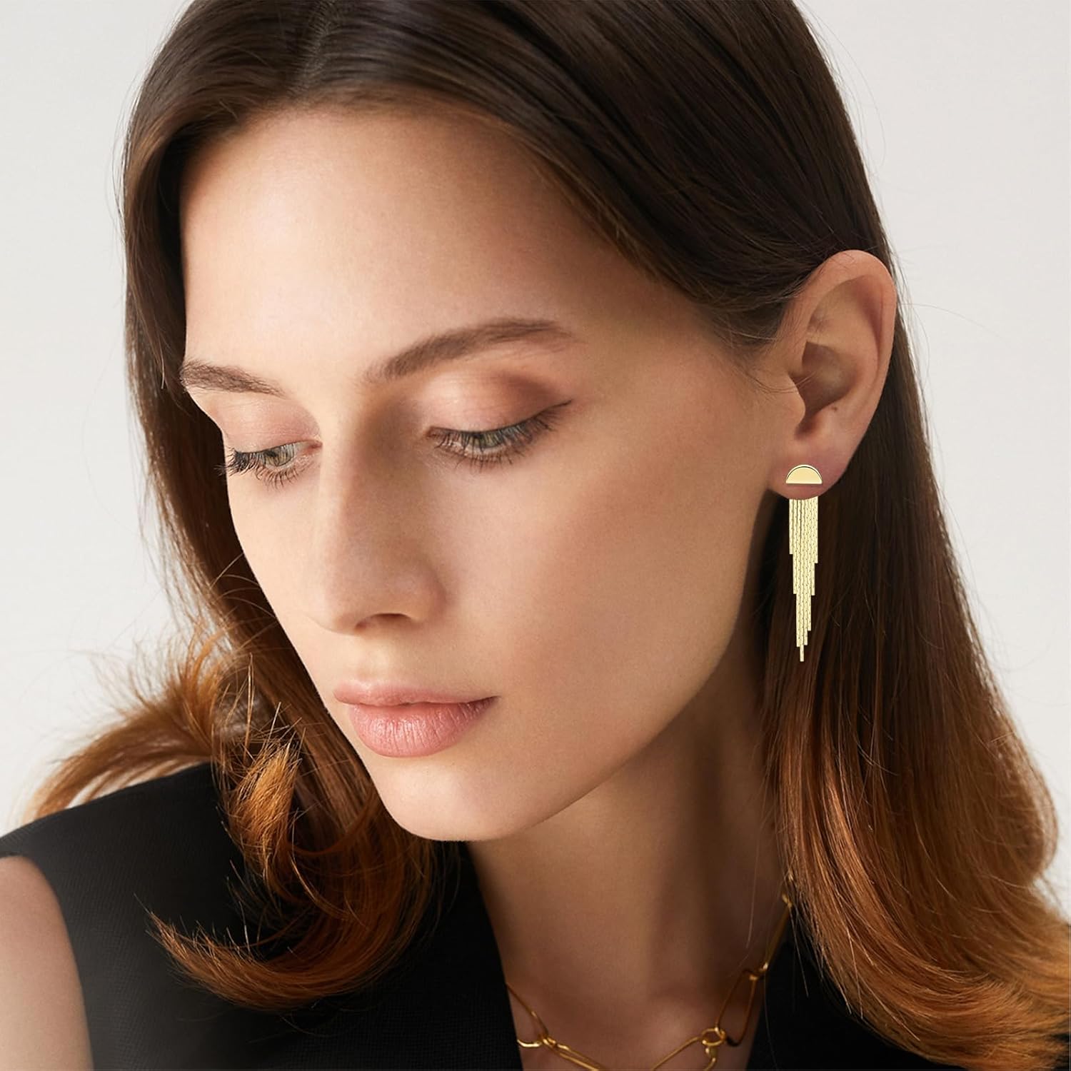 Gold Chain Earrings for Women Trendy 14K Plated Hypoallergenic Dangle Earring Gold Earrings Fashion Jewelry for Women - Image 2