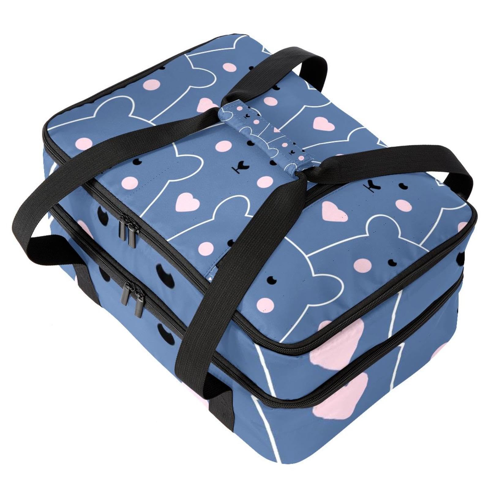 Grand sac à déjeuner isotherme pour homme et femme, double couche, étanche, étanche, réutilisable, sac fourre-tout pour le travail, l'école, le pique-nique, la plage, le camping, les voyages, motif