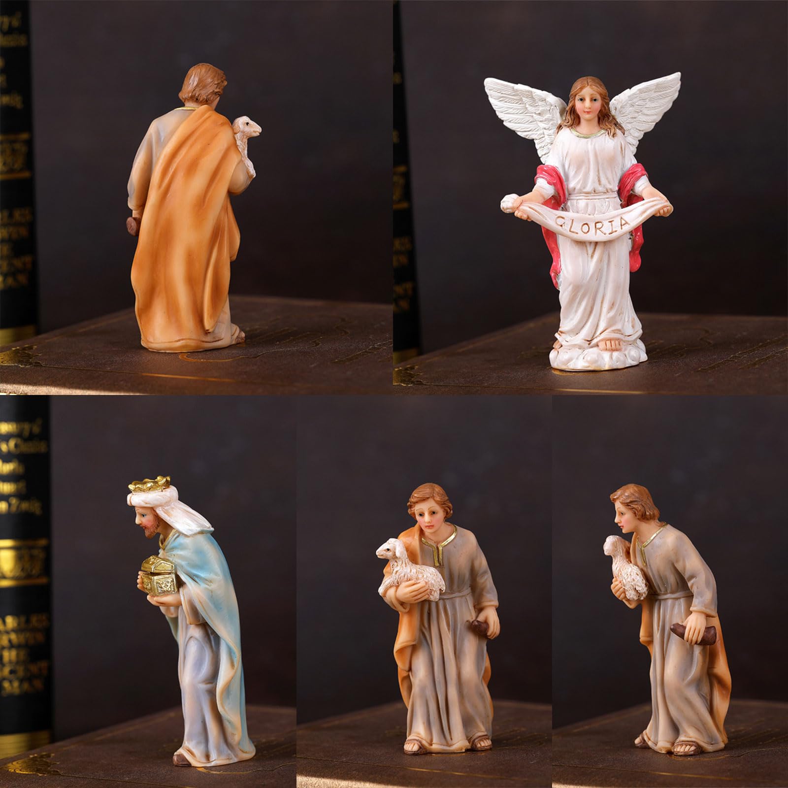 Natività Figurine Sacra Famiglia Figura Con Asino Presepe Figura Ornamento Da Tavolo Decorazione Religiosa Natale Decori Sacra Famiglia Resine Figurine Statua Con Stalla