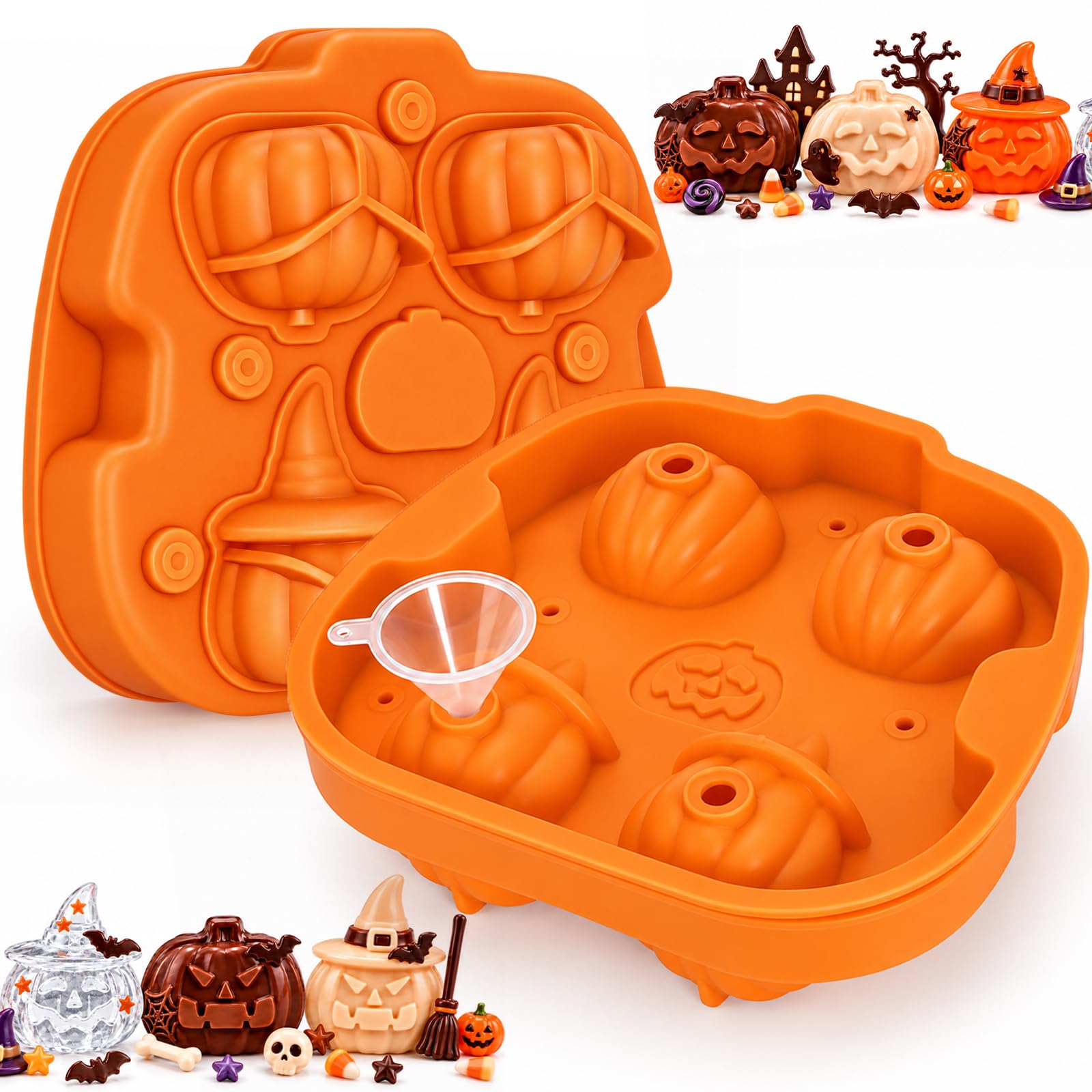 Palksky Ghost Silicone Molds - 2 Pack Halloween Candy Molds -14