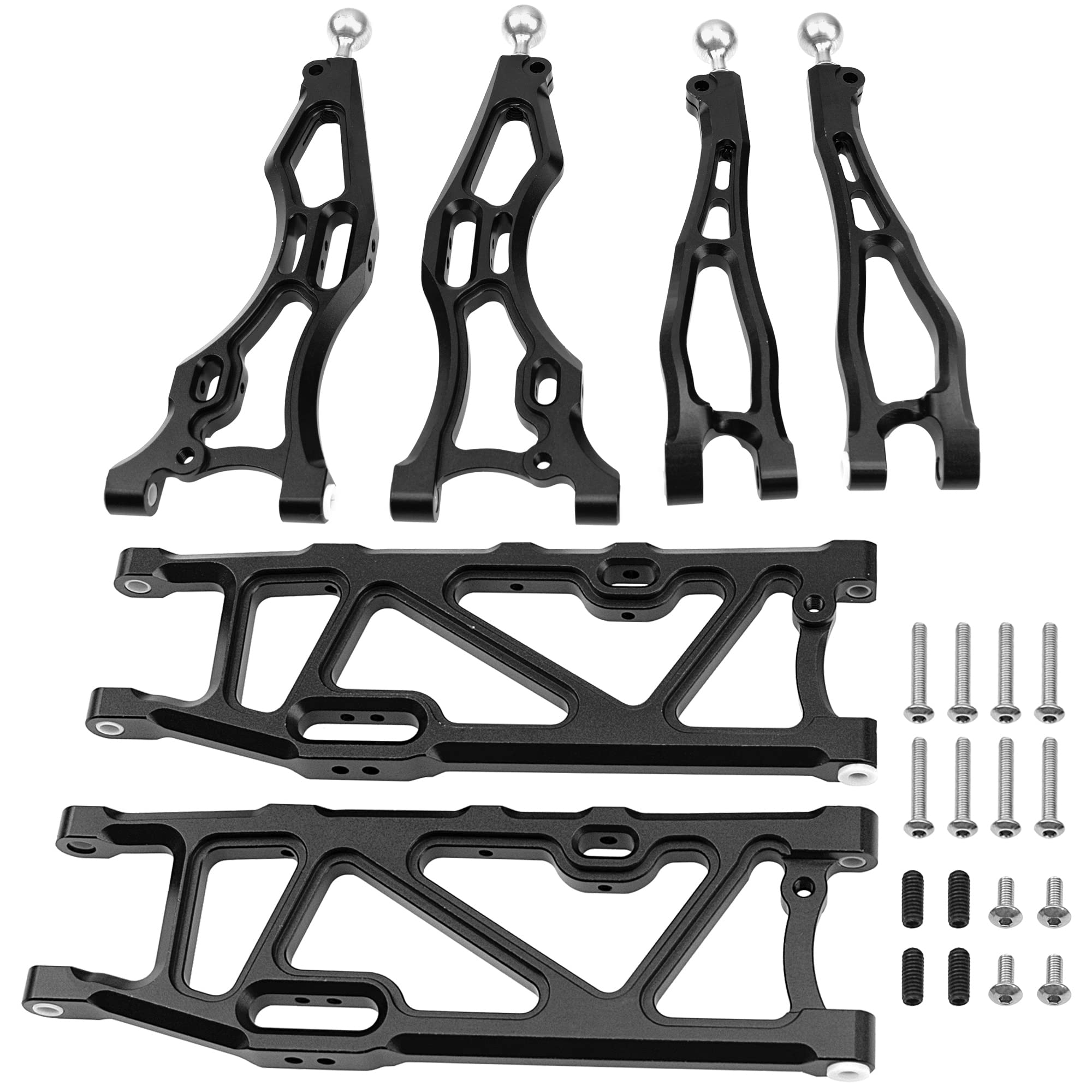 Red Aluminum Suspension Arms Set For Arrma 1/8 Scale 6S BLX RC Cars - Front & Rear A-Arms