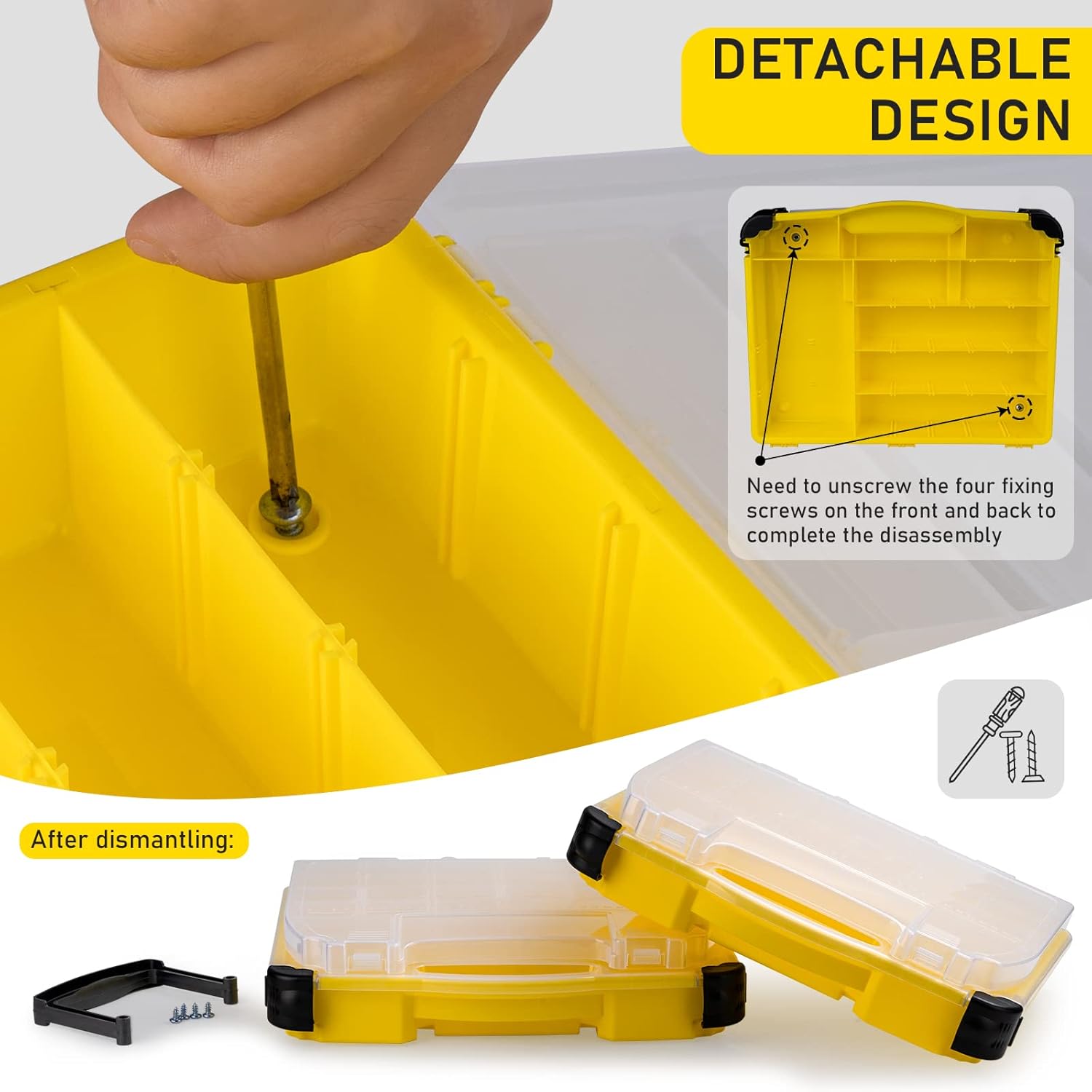 THKFISH Large Tackle Box Organizers and Storager Double Sided Tackle Box Detachable 4 Layers Tackle System for Fishing Accessories
