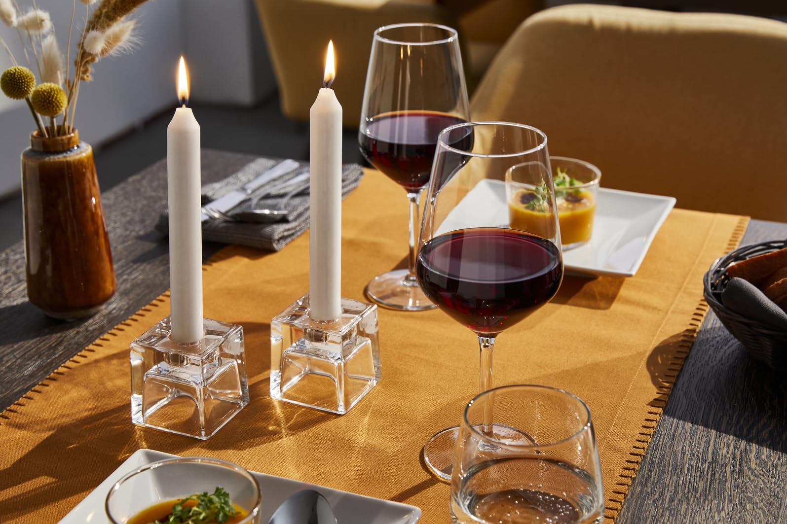"METRO Professional Velas alargadas, 30 uds., parafina, Ø 21.5 x 180 mm, combustión aprox. 6h, para hogar y gastronomía, beige"