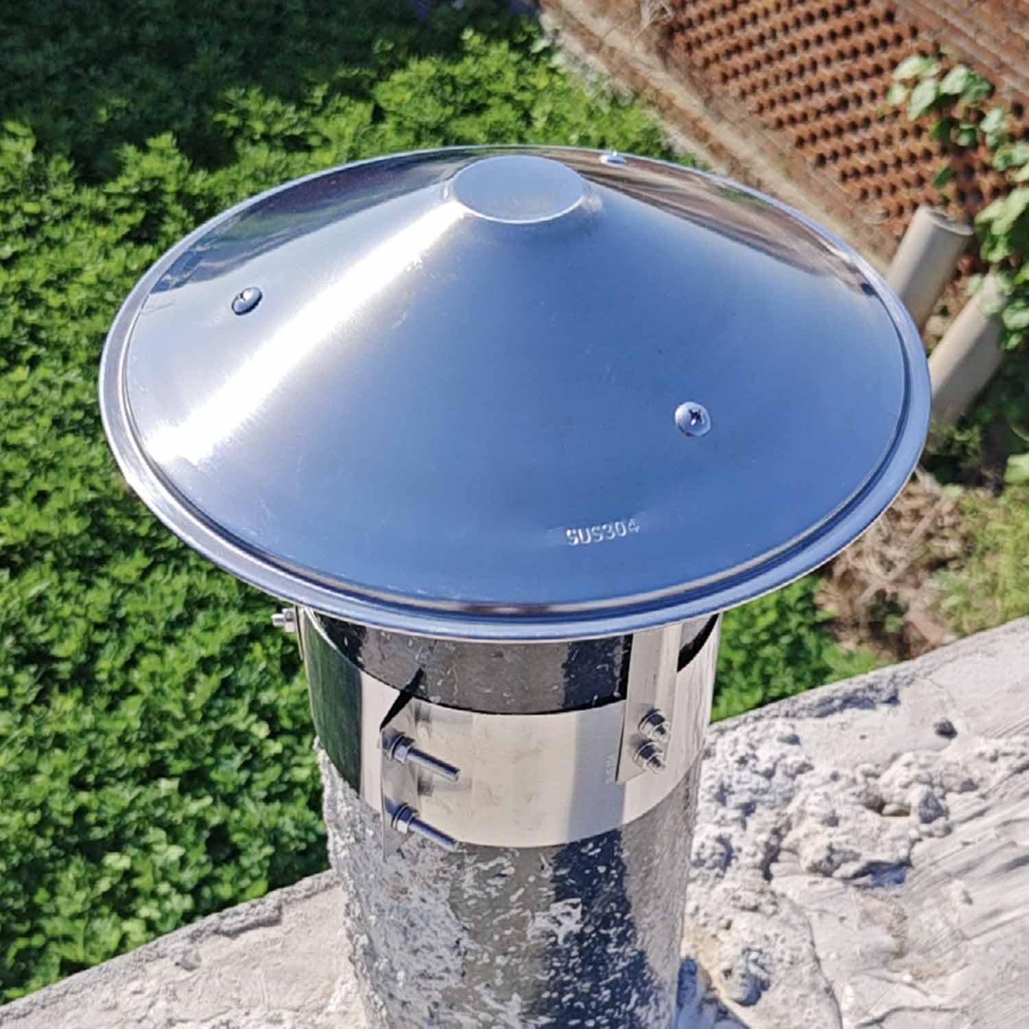 YGLSNVKWQ Adjustable Chimney Cap for Outside, 2.9 3.5 3.9 4.3 4.9 5.5 5.9 6.3 6.7 7.1 in Round Chimney Cover, 304 Stainless Steel Stove Pipe Vents Cowl Caps, Fireplace Roof Rain Guard(3.9 in)