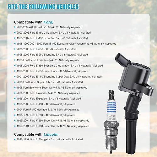 Miniatura 4 de MAS Set of 8 Ignition Coil DG508 & Motorcraft Spark Plug SP479 Compatible with Ford 5.4L V8 DG472 DG457 DG491 Crown Victoria Expedition F-150 F-250