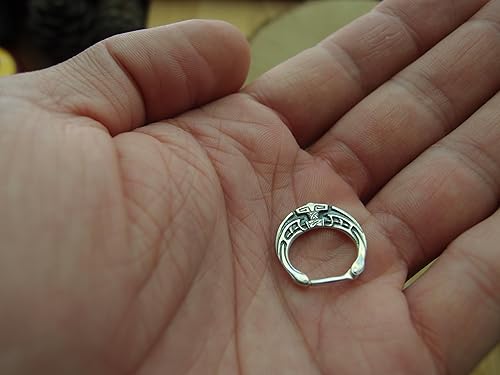 Miniatura 7 de Mjolnir Sterling Silver Men's Septum Ring Thor's hammer viking nose piercing, Handcrafted in Ukraine