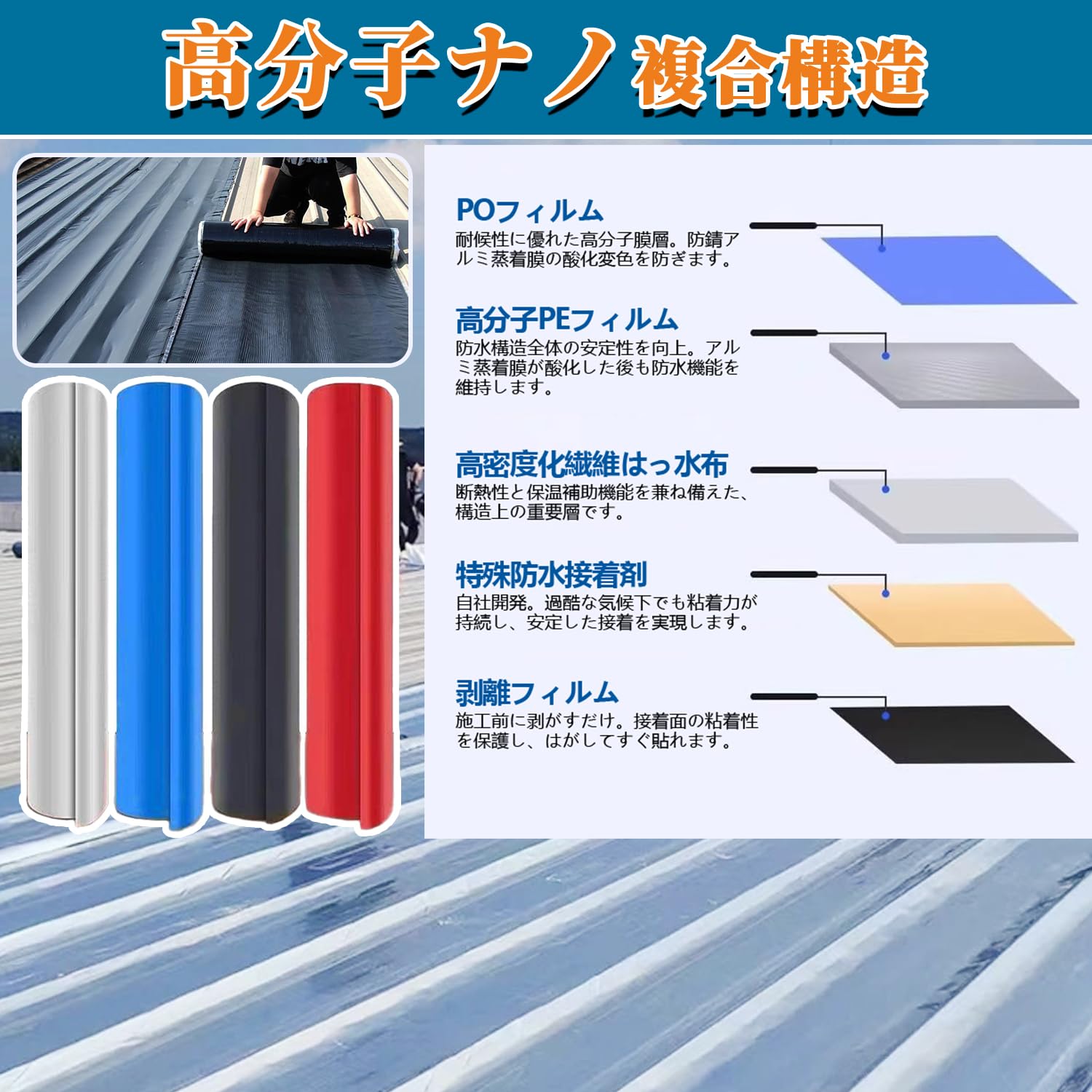 Amazon | 強力防水シート - 剝がして貼るだけ 補修シート 屋根 強力