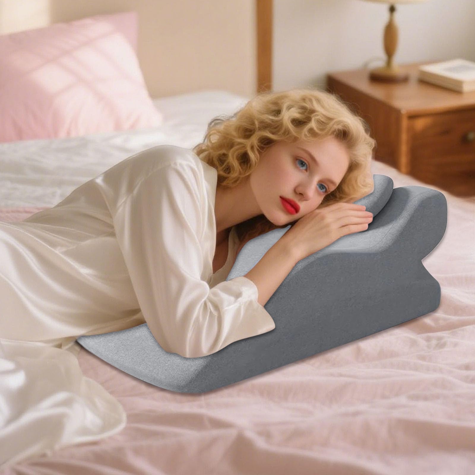 Coussin sexuel pour couples - Coussin triangulaire doux - Avec fonction de soutien - En mousse à mémoire de forme - Coussin lombaire ergonomique support postural pour la colonne vertébrale - Position