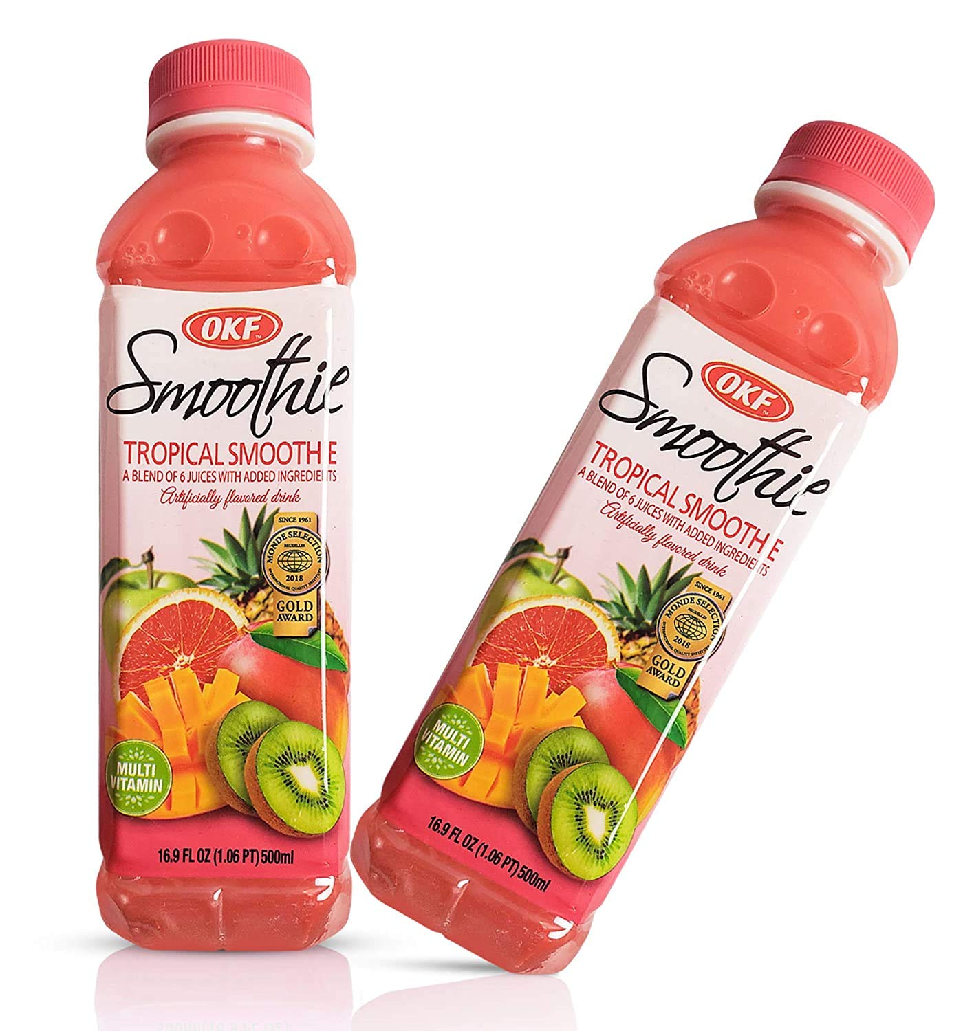 OKFSmoothie, Multi Vitamin Premium New Drink, 16.9 Fluid Ounce (Tropical Smoothie, 6 Pack)
