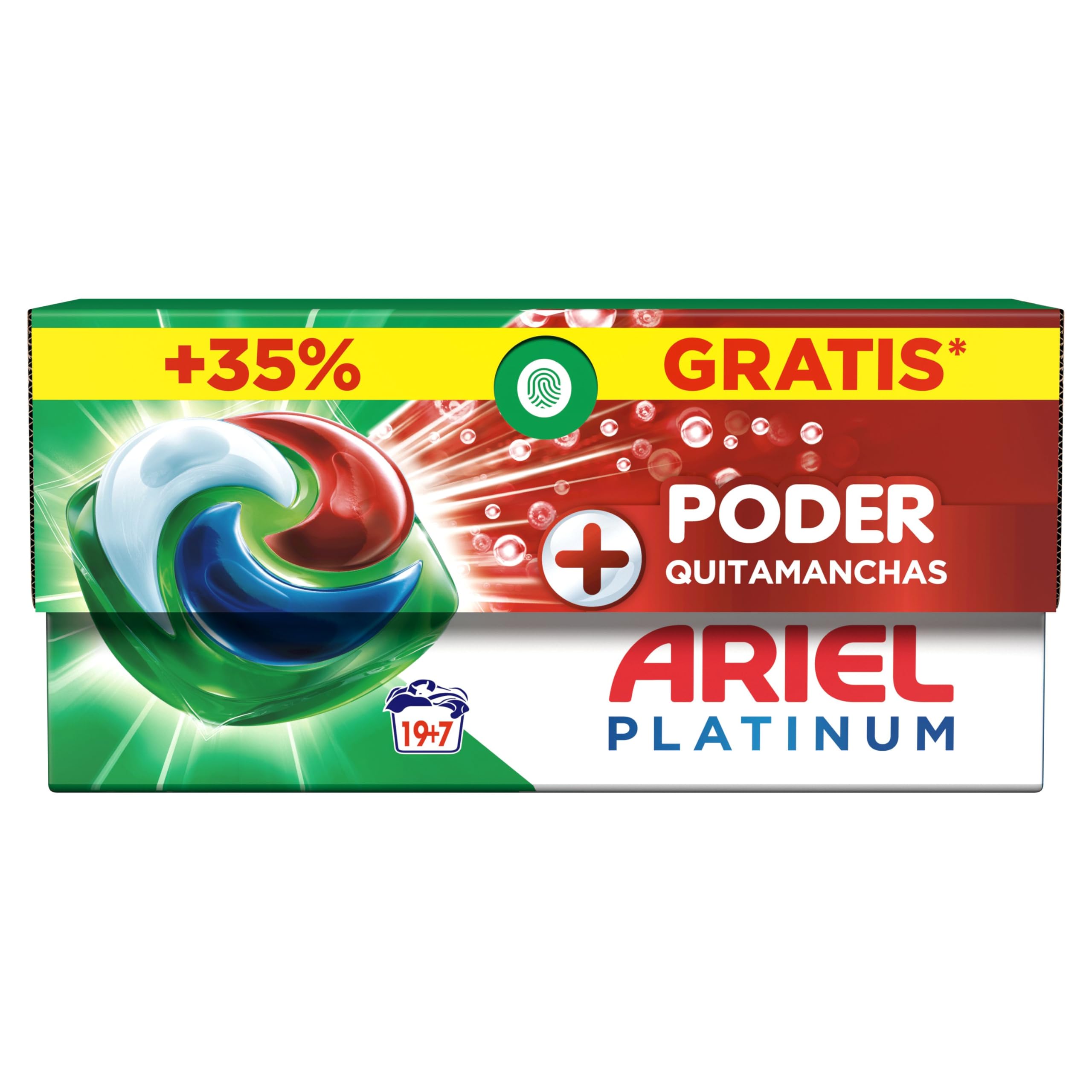 ARIEL PODS Platinum Detergente Lavadora Liquido 26 Capsulas/​Pastillas, Jabon Extra Poder Quitamanchas, Limpieza Profunda