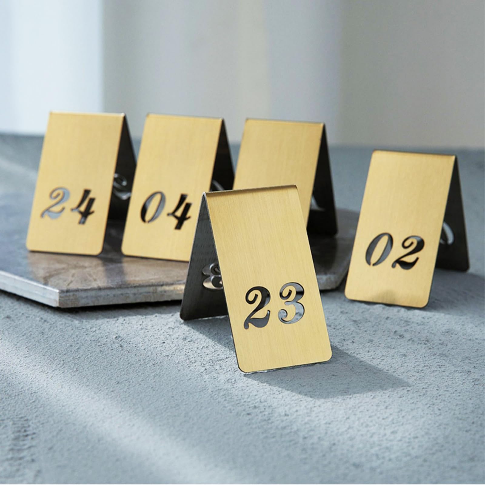 10 Letreros de Número de Mesa Dorados, Letreros de Numeración de Mesa de Acero Inoxidable de Doble Cara para Fiestas, Bares, Cafeterías Y Panaderías./11-20
