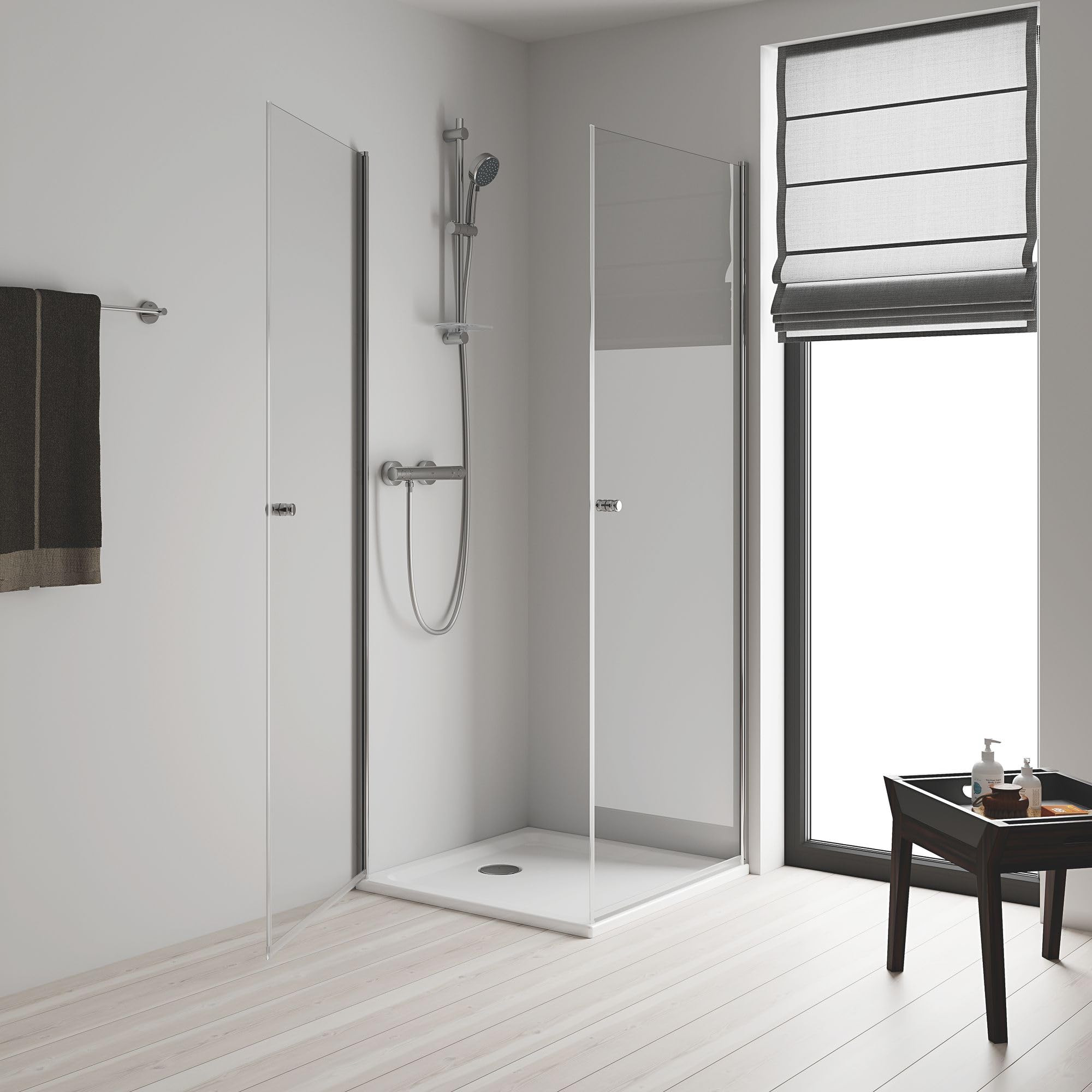 GROHE QUICKFIX, Precision Get, Miscelatore termostatico per doccia, con tecnologia Water Saving, blocco sicurezza 38°, Cromo, 34773000