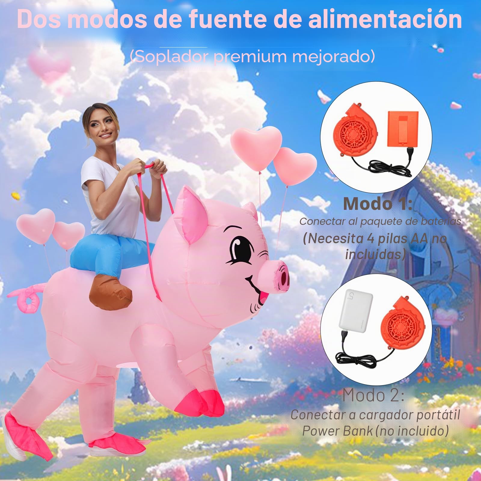Disfraz inflable para adultos, disfraz de cerdo para Halloween, disfraz de cerdito para mujer, traje de animal para hombre, fiesta de cosplay