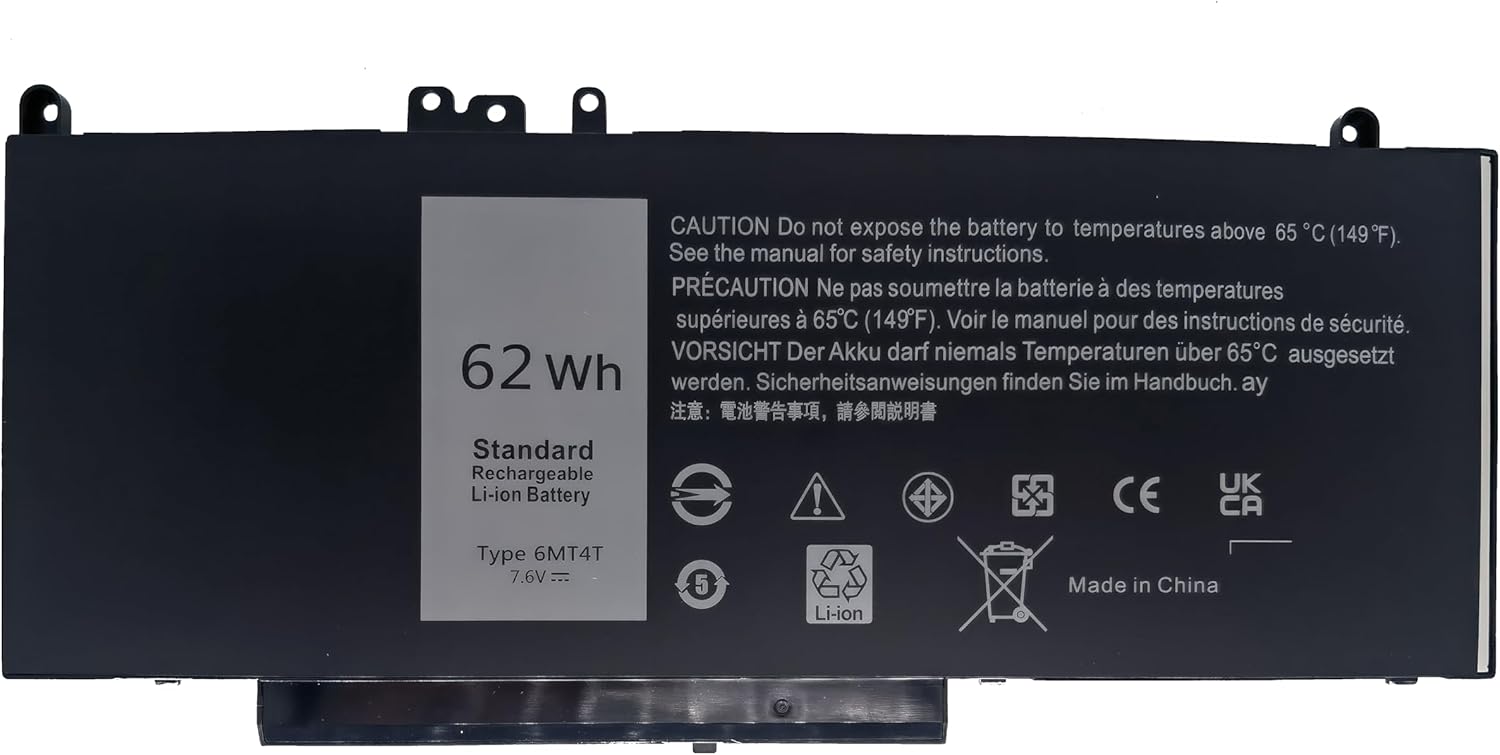 Batterymarket New 6MT4T Laptop Battery Compatible with Dell Latitude E5470 E5570 Precision 3510 0HK6DV 079VRK TXF9M 0TXF9M - 7.6V 62Wh