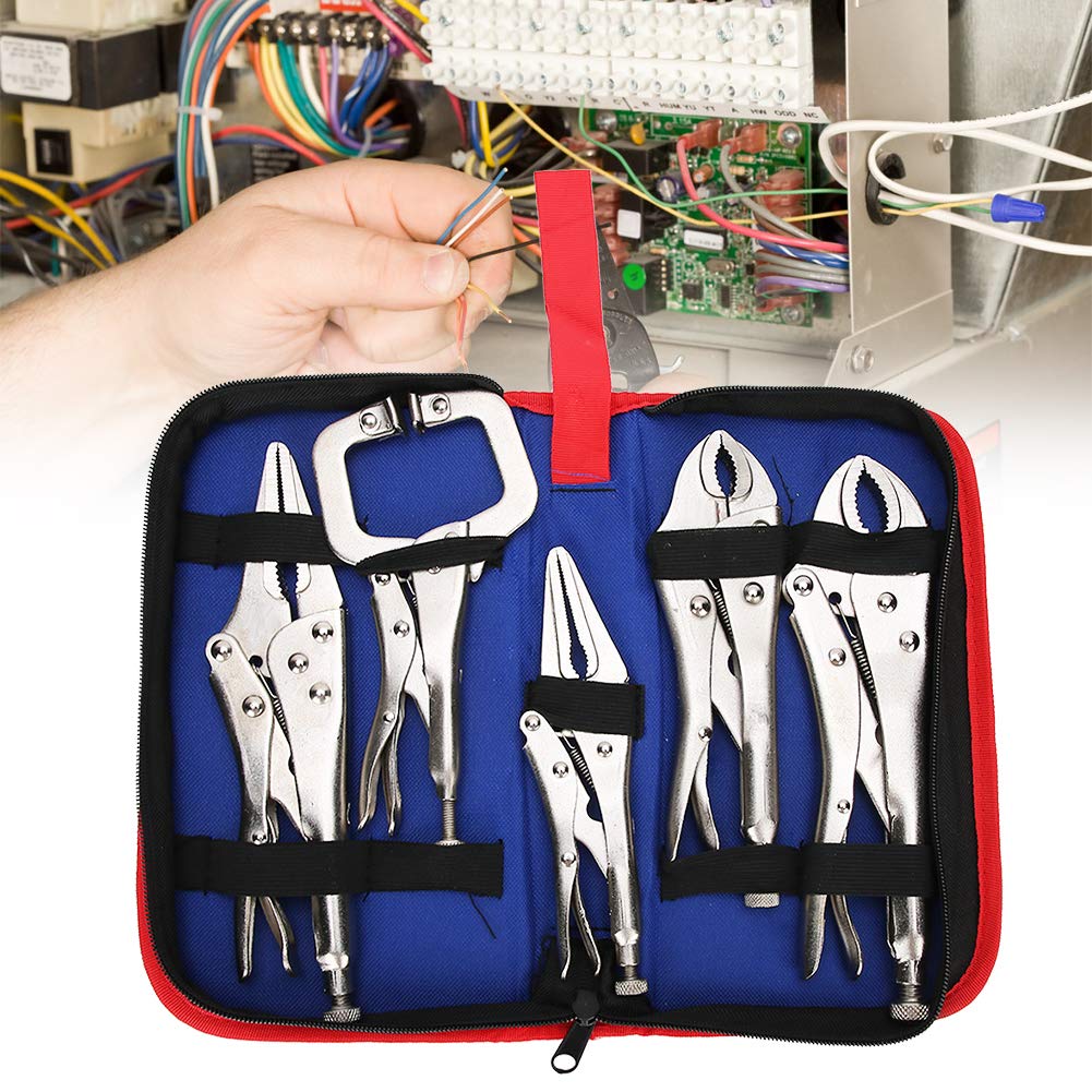 Juego de alicates de corte de acero, 5 piezas, alicates eléctricos mecánicos de reparación de automóviles de alta precisión con bolsa de tela Oxford para técnicos profesionales, (2301 redondo/2303