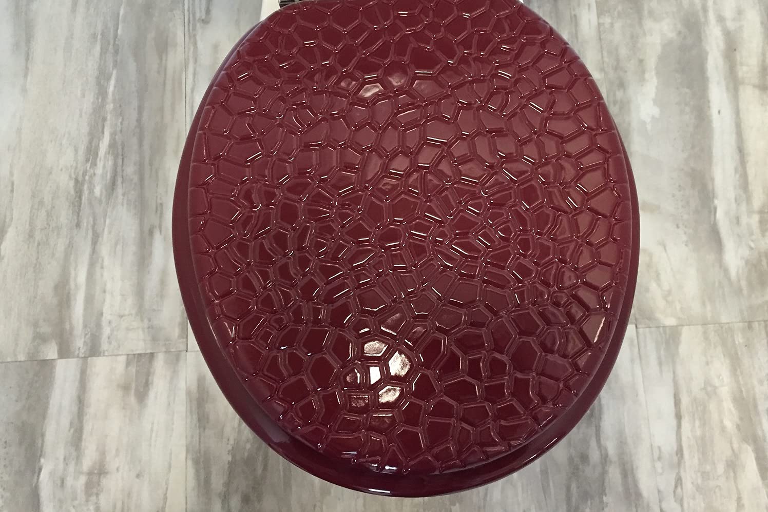 Daniel's Bath & Byound Molded Wood Round Toilet Seat Stone Burgundy