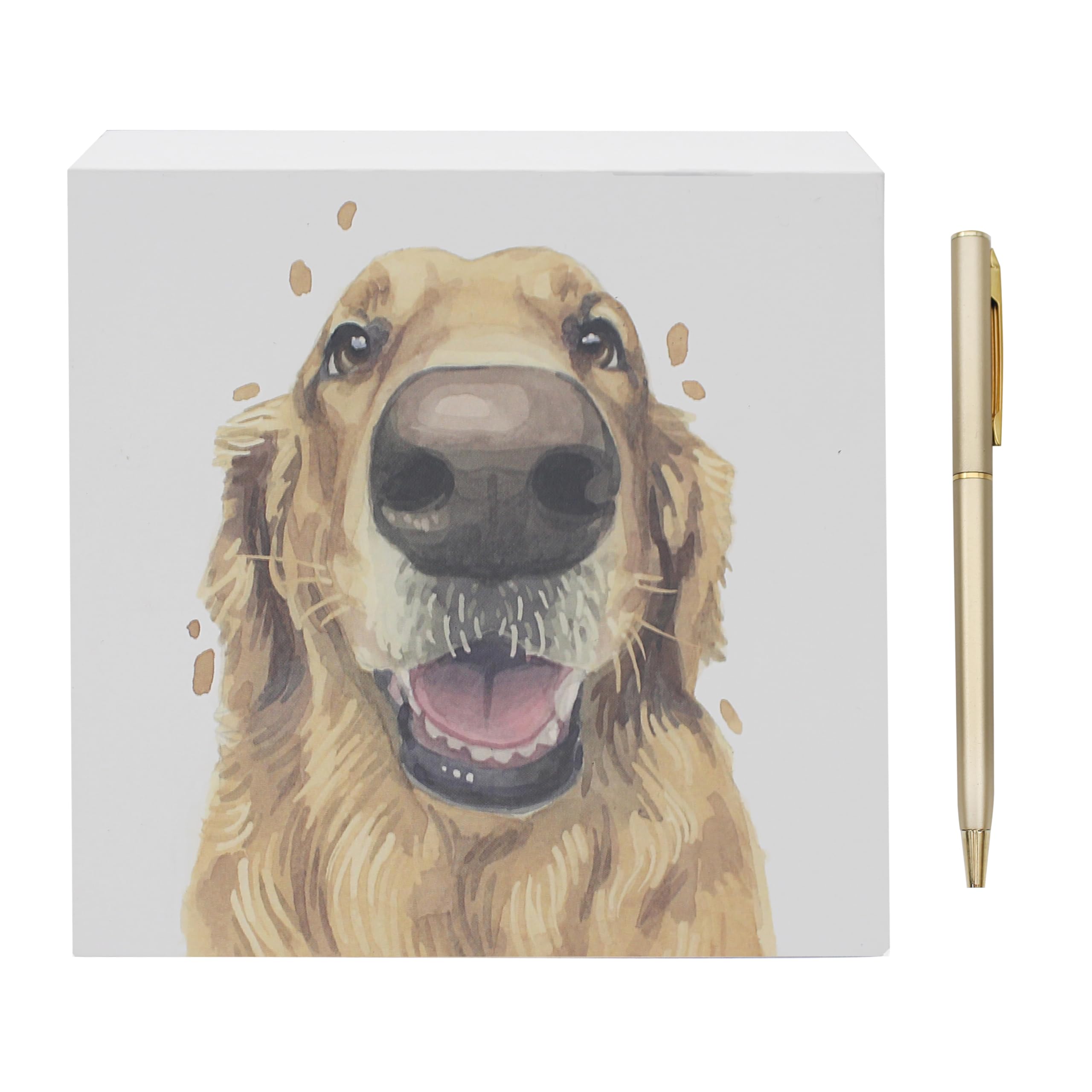 Lesser & Pavey Golden Retriever Memo Block Robert James Hull for Home & Office | Stylish Notepads & Writing Pads For Daily Use | Compact Note pad & Memo Pads for Daily Notes & Reminders