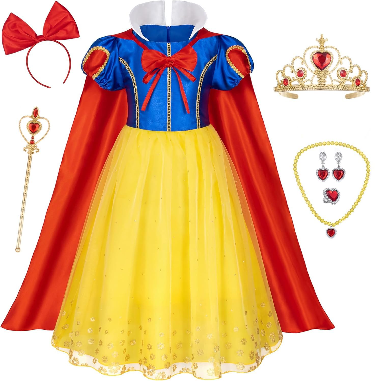 Elsa Princess Dresses for Girls Kids Birthday Party Dress Up with Accessories