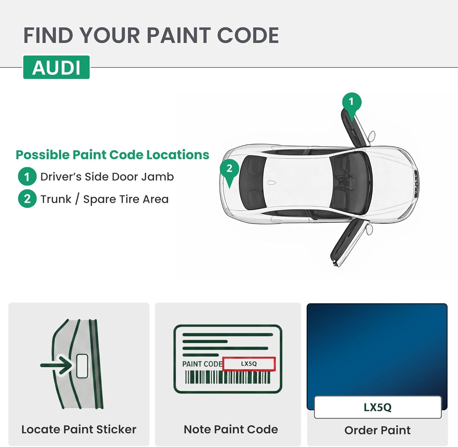 ERA Paints - LX5Q - Scuba Blue Metallic for AUDI Exact OEM Color Match Automotive Touch Up Paint for Cars - Scratch & Chip Repair for Metal & Plastic - Essential Kit - Made in USA