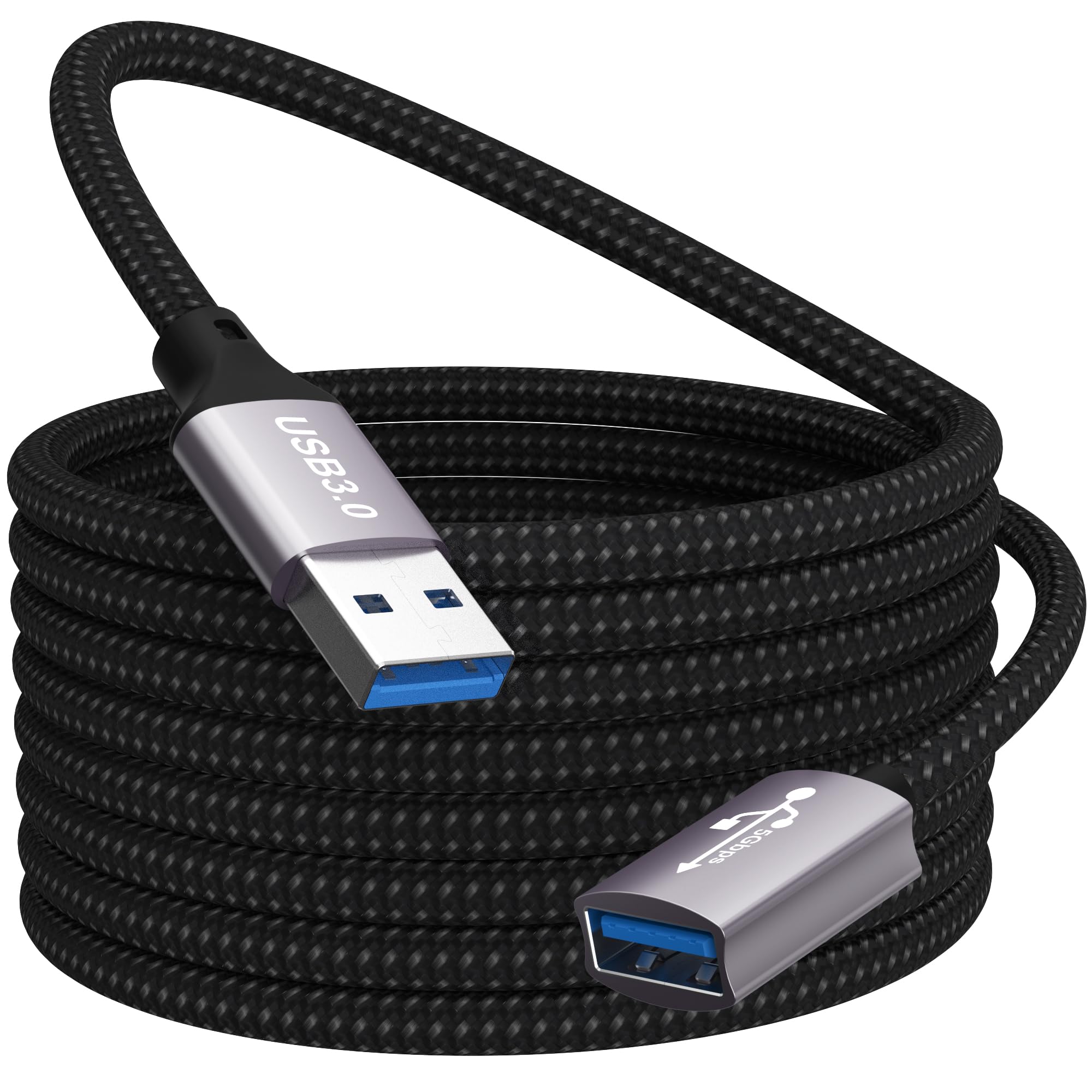 lalasis USB 3.0 Verlängerung Kabel 5M,5Gbps USB-Verlängerungskabel A auf A USB-Verlängerungskabel für USB-Stick,Kartenleser,Tastatur,Drucker,Scanner,Kamera,Maus,Headset,USB-Hub,Drucker,Webcam,PS5/4