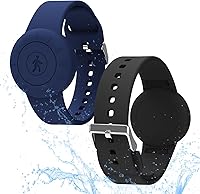 Vista 15 de Pulsera impermeable para Airtag para niños (paquete de 2), pulsera de silicona suave oculta para niños, funda completa ligera para rastreador