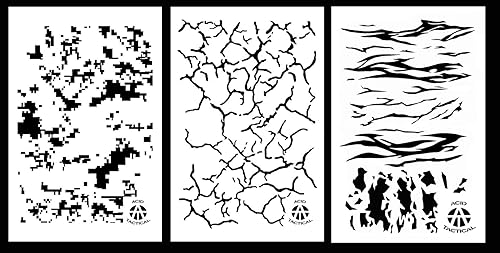 Acid Tactical Duracoat Cerakote - Paquete de 3 plantillas digitales de pintura en aerosol de 9 x 14 pulgadas, tierra agrietada, diseño de camuflaje