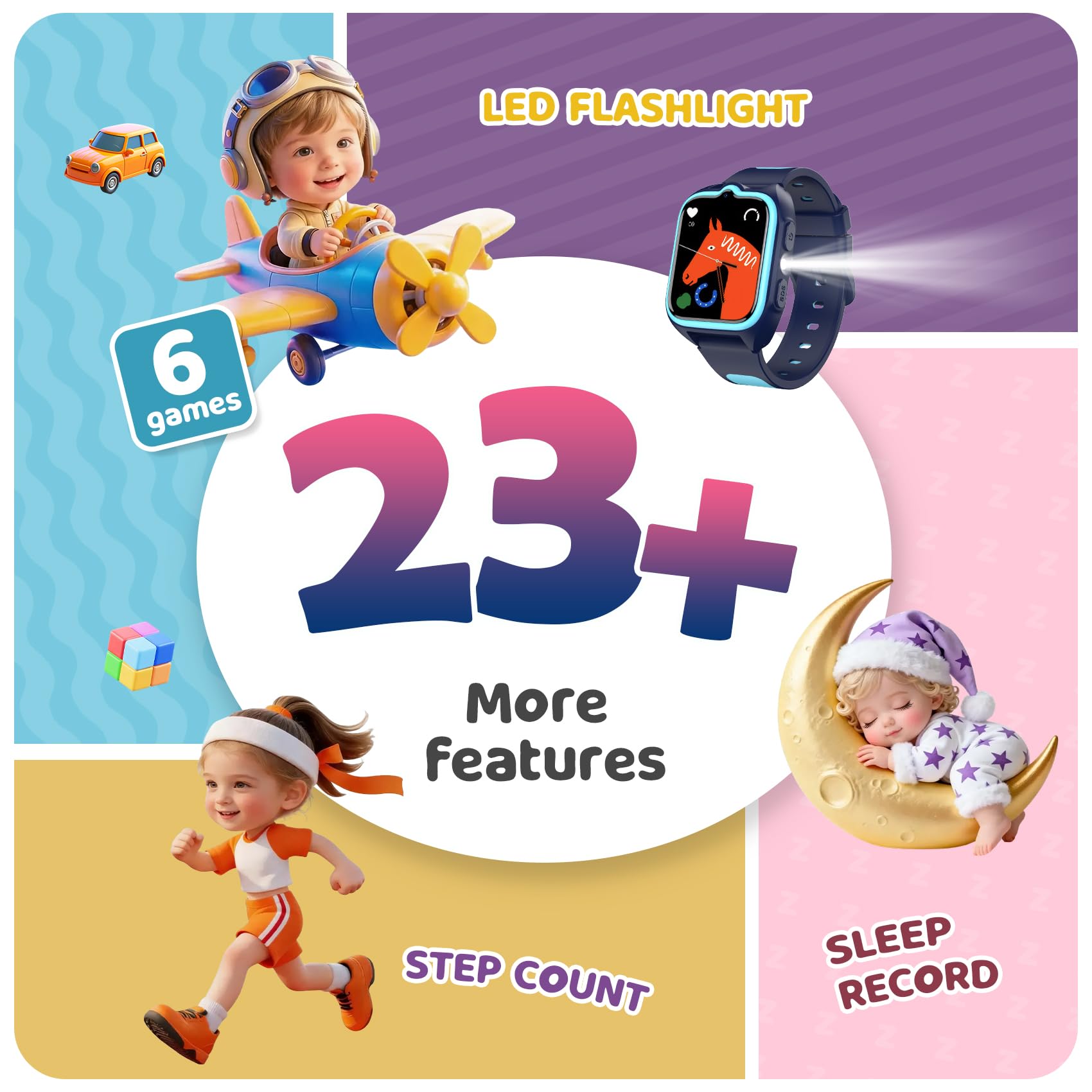 Blackview Smartwatch für Kinder 1,75'' HD-Farb-Touchscreen GPS 4G SOS Notruf Rosa