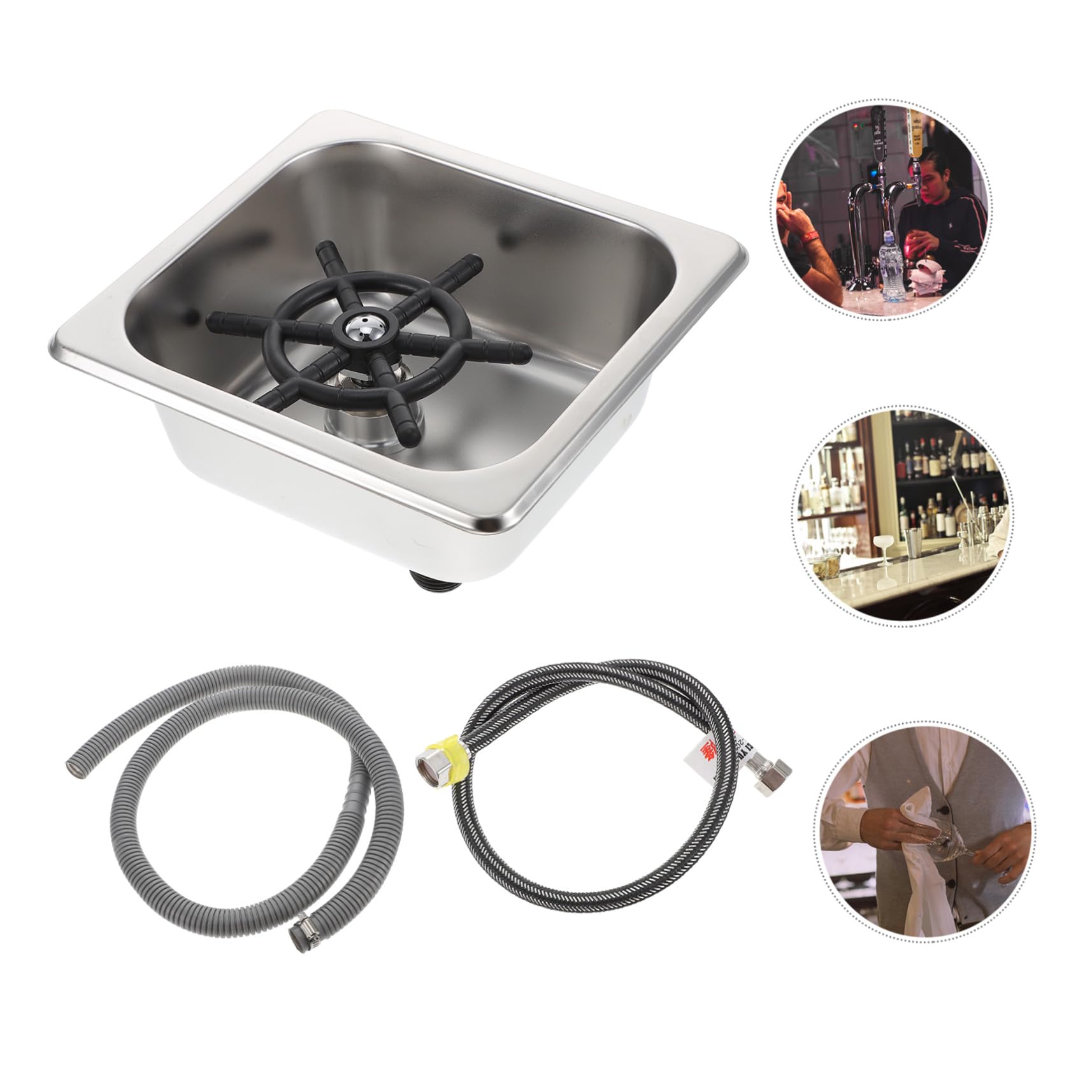 Enjuagadora de Botellas de Acero Inoxidable para Hogar y Cafetería Instalación Fácil y Conector de 1/4 Pulgada para Limpieza Rápida