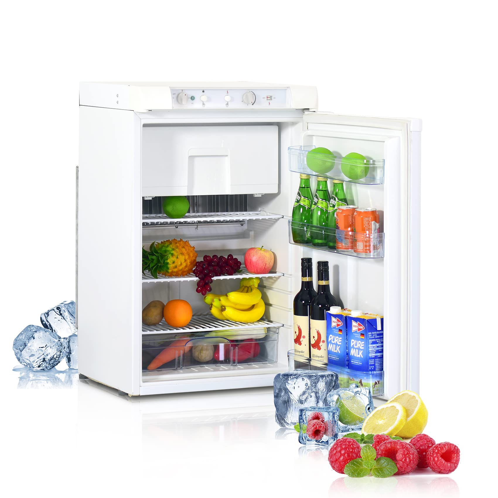 Buy Techomey 3 Way Fridge Freezer for Camping, 100L Fridge Freezer 12V
