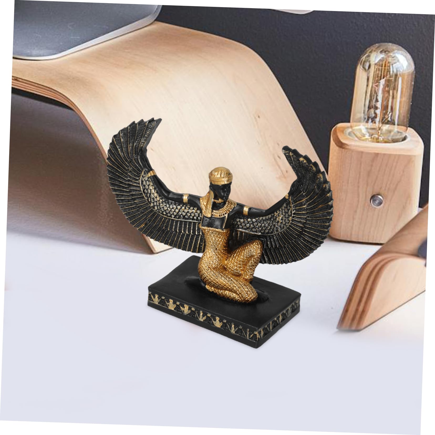 Amosfun 5 Piezas Estatua egipcia estatuas Decorativas Estatua Decorativa - Escultura egipcia Decorativo Diosa de la Estatua Diosa egipcia de Resina estatuilla Coleccionable de la Diosa