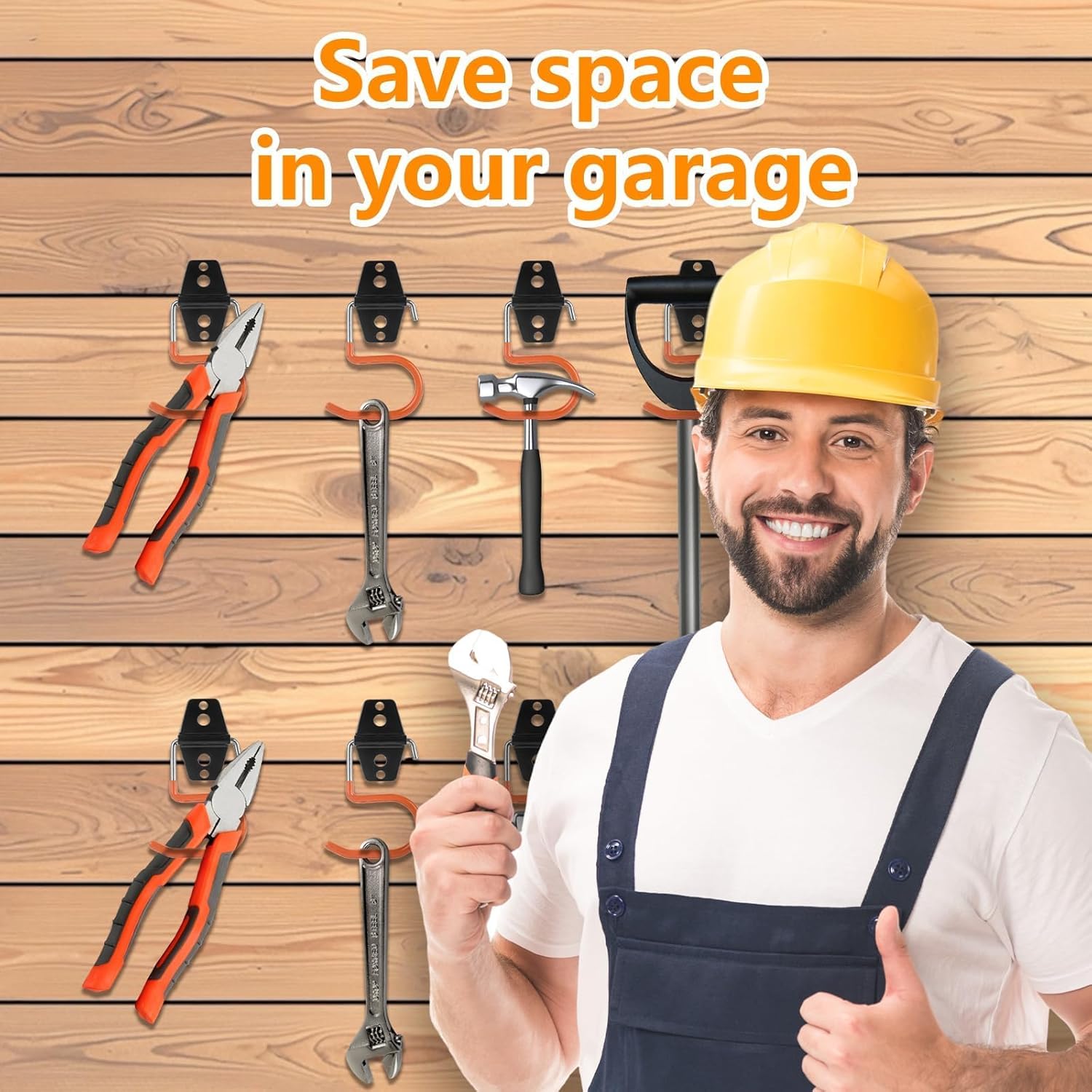 金属製ガレージフック Sフック 高耐久 メタル L S フック ほうき モップホルダー 16個パック モップシャベル 熊手 小屋 庭