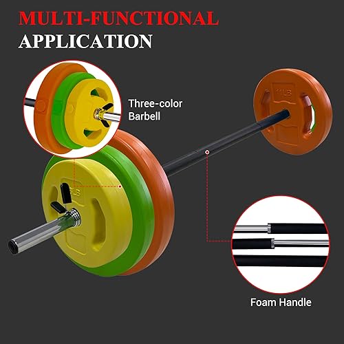 Miniatura 6 de Juego de pesas ajustables de 40 libras, juego de pesas libres para levantar, fuerza y desarrollo muscular, kit de mancuernas de levantamiento