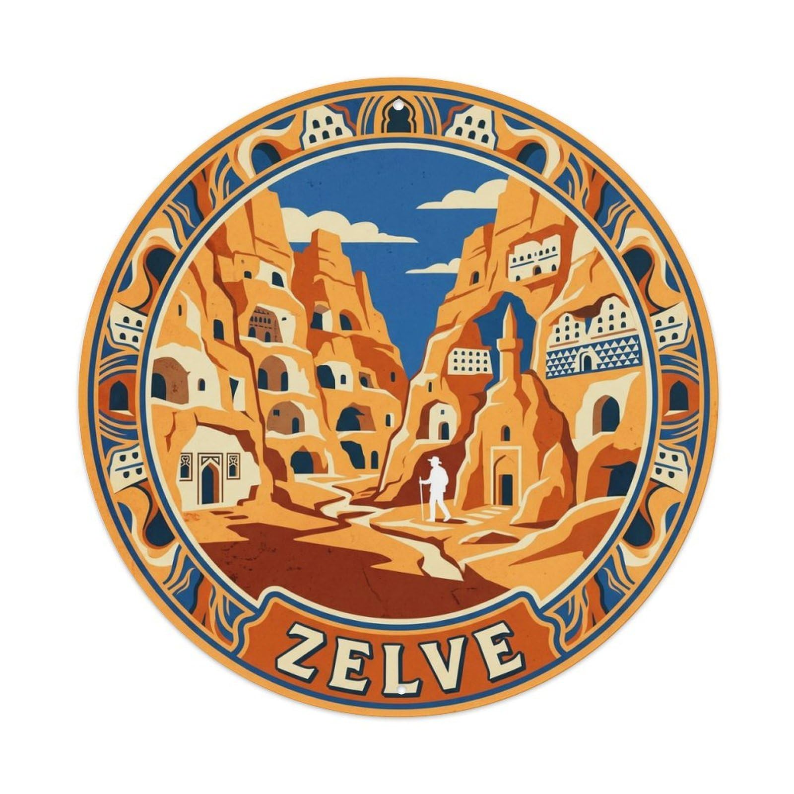 Zelve Cave Valley Cappadocia Heritage Travel Metal Tin Sign