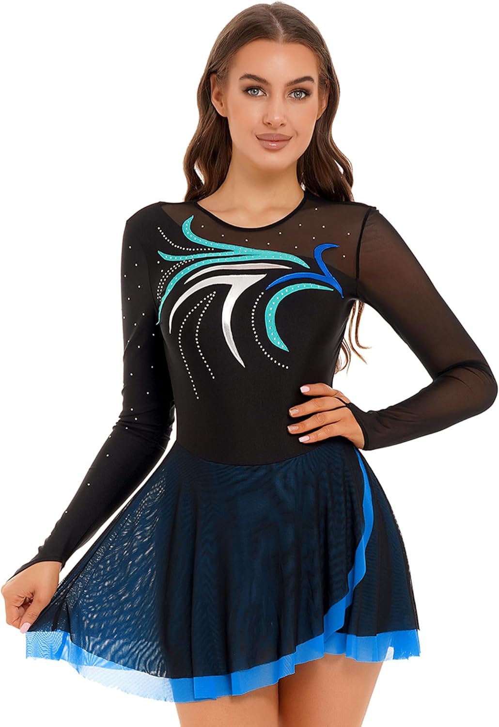 Moily Adults Figure Ice Skating Dress Women Ballet Gymnastics Leotard Dance Competition Costume