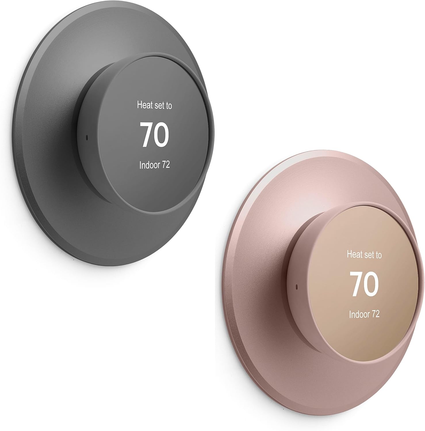2 Packs Metal Wall Plate Compatible with Google Nest Thermostat 2020（Charcoal+Sand