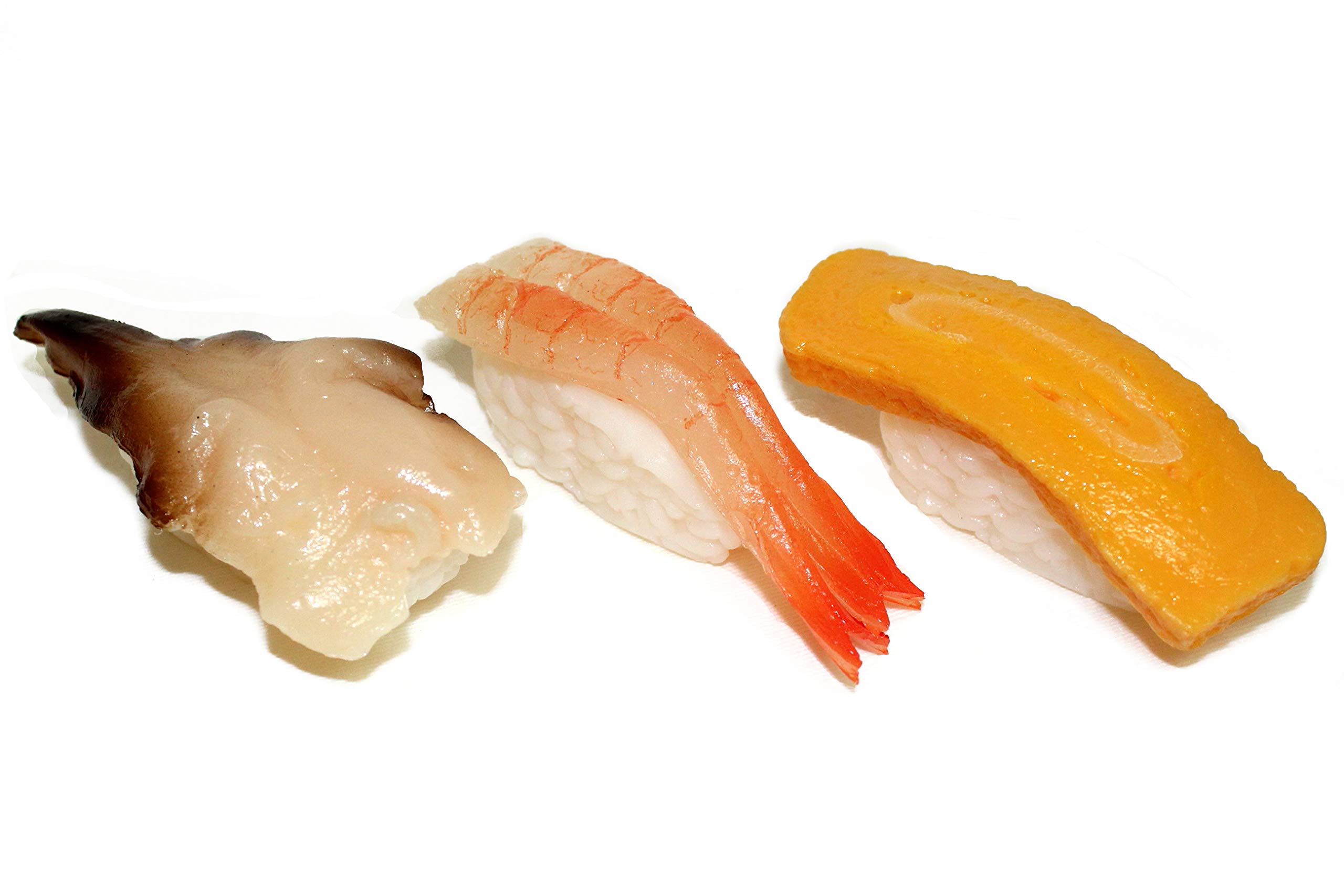 Japanese Food Sample Sushi Magnet Set of 3 Shellfish Shrimp Egg Life Size
